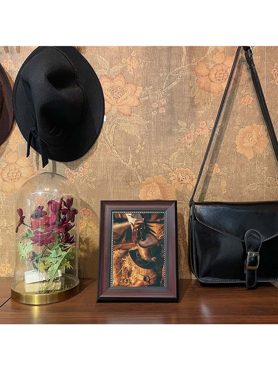 Gold Beaded Trim Picture Frame with High Definition Glass Set of 2 - Various Colors & Sizes Available