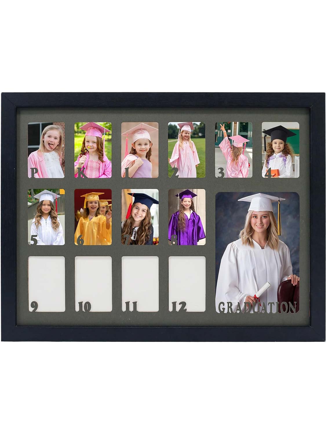 Black School Picture Frame for Pre-K to 12 Graduation Photo - Various Colors & Sizes Available