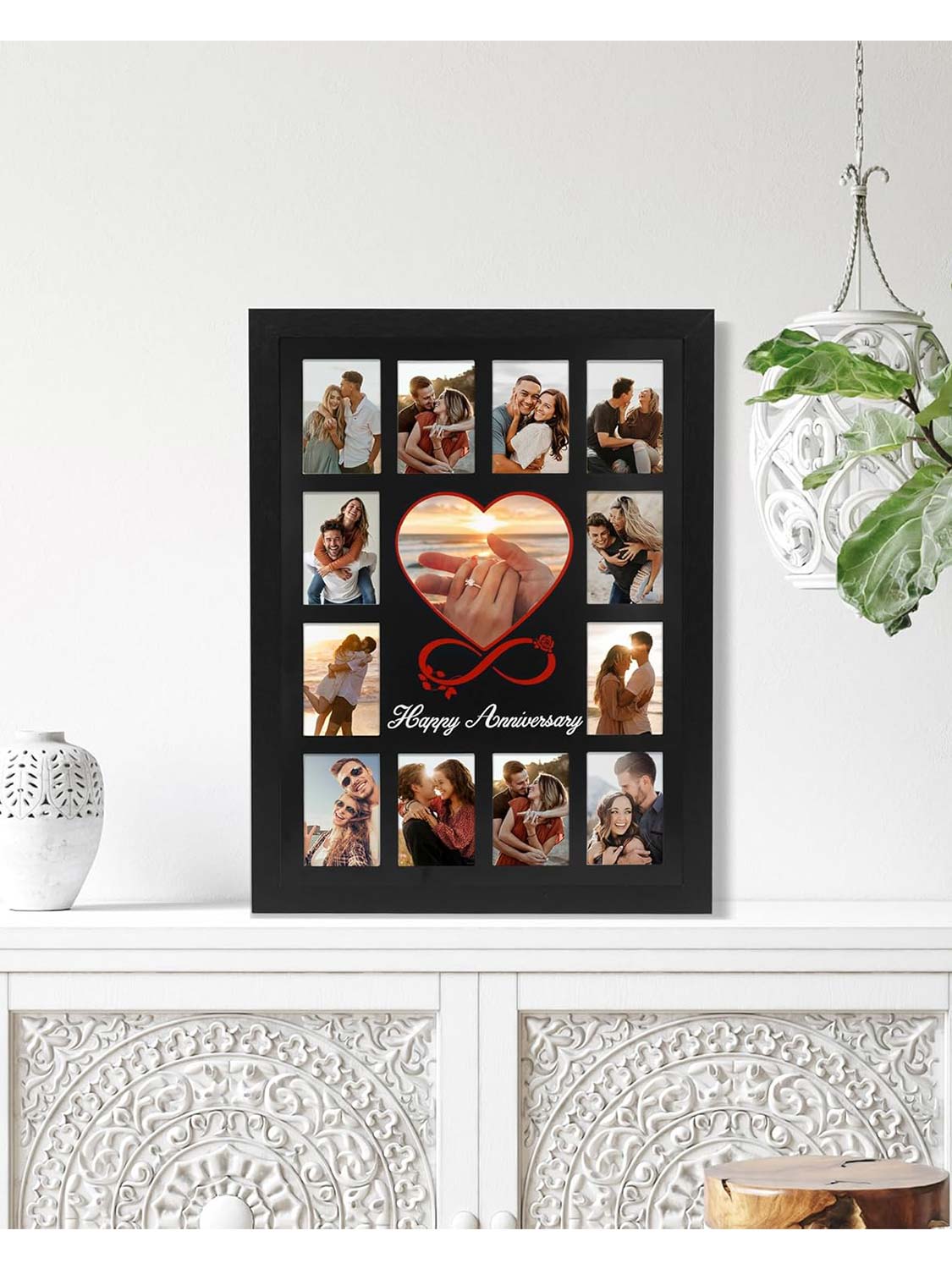 12 x 16 Anniversary Picture Frame Displays 13 Pictures DIY Names - 2 Colors Available
