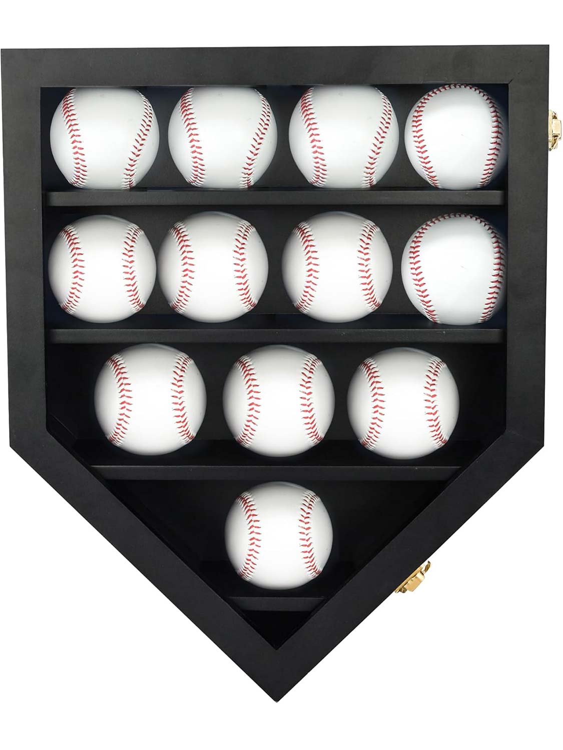 Wooden Autographed Baseball Shadow Box Display Case & Holder with HD Acrylic Front & UV Protection for 12 Balls - 2 Colors Available