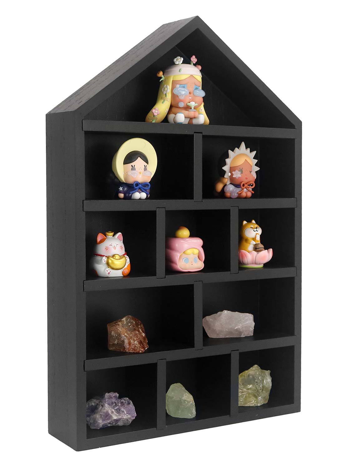 House Shaped Shadow Box with Removeable Shelves - Various Colors & Sizes Available