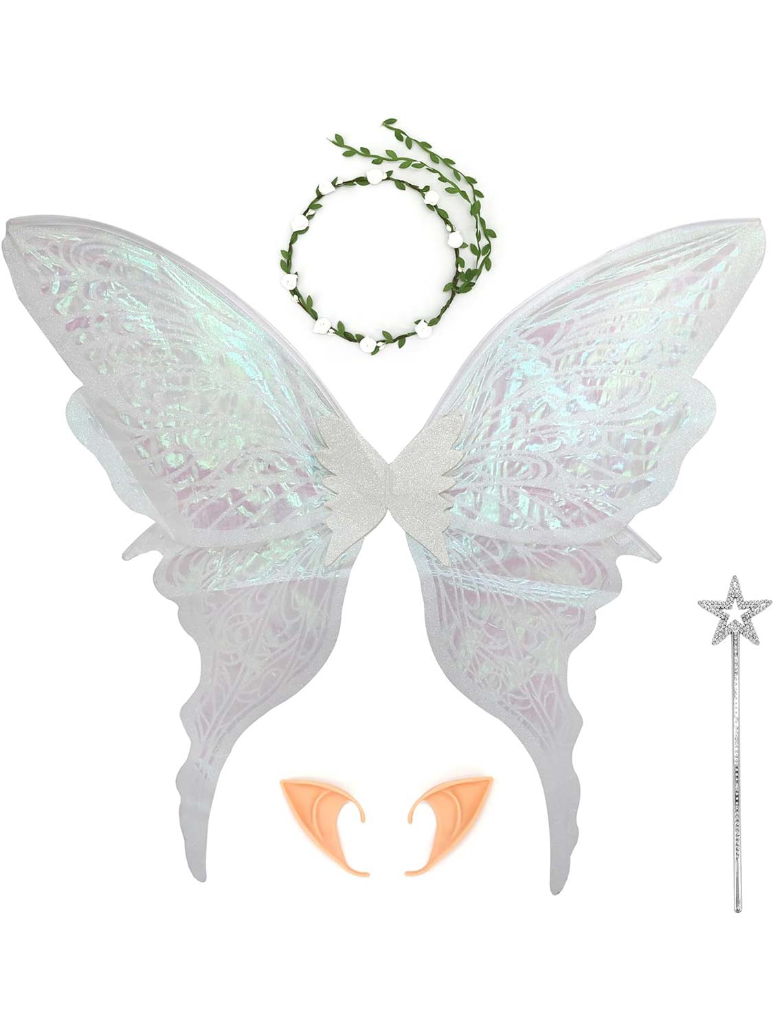 Sparkly Organza Butterfly Fairy Wings Set for Cosplay - 32*30