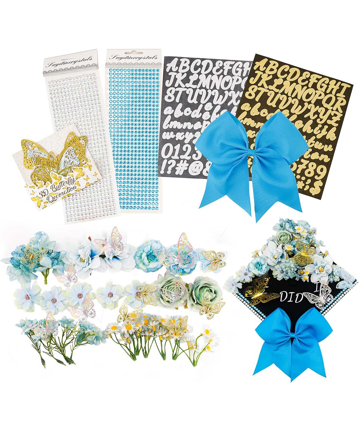 Graduation Cap Decoration Kit DIY Craft - 5 Colors Available
