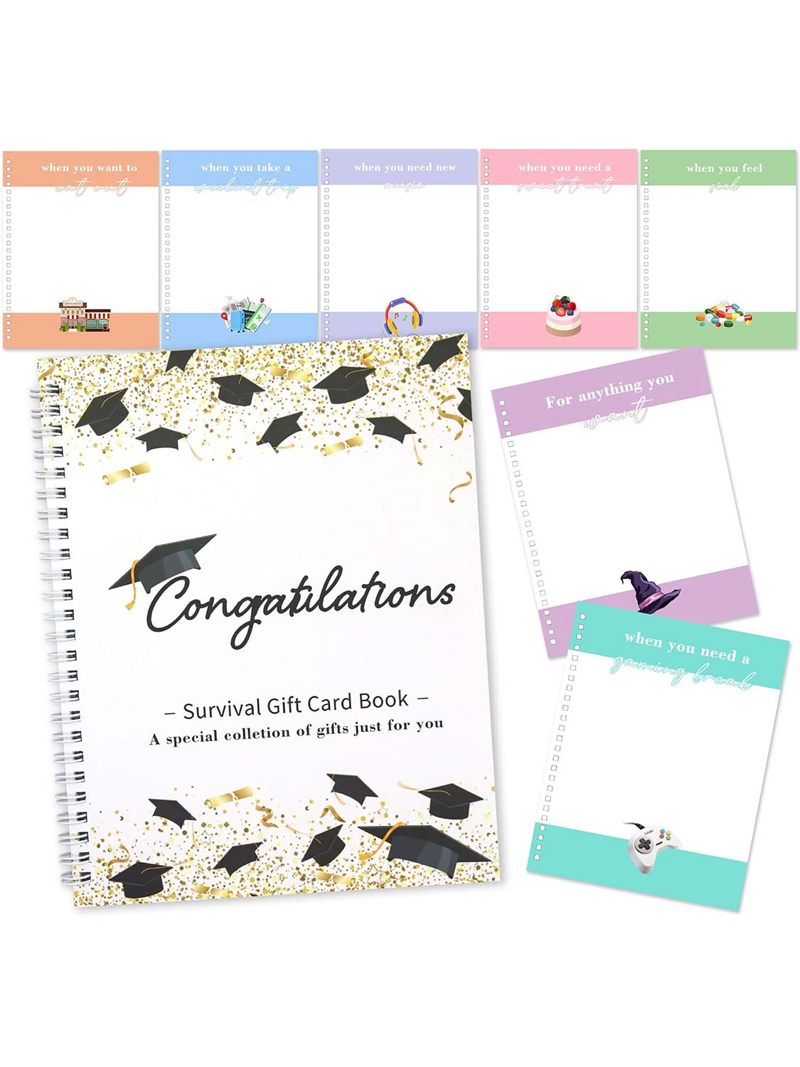 7*9 College Survival Gift Card Book Money Cash Holder for Graduation S
