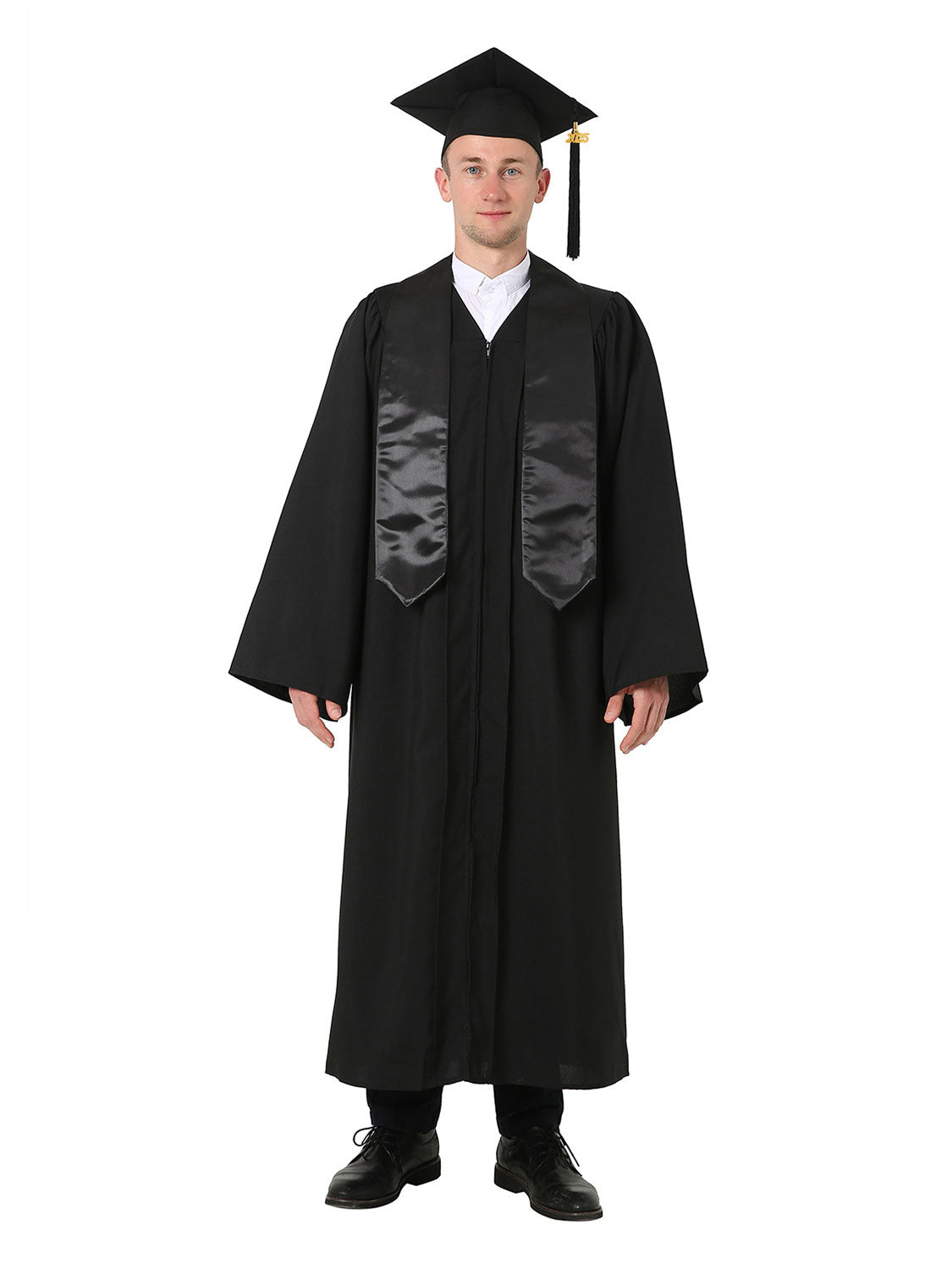High School Cap, Gown and Stole Set with Diploma Cover, Certificate Paper, and Souvenirs - Multiple Colors Available