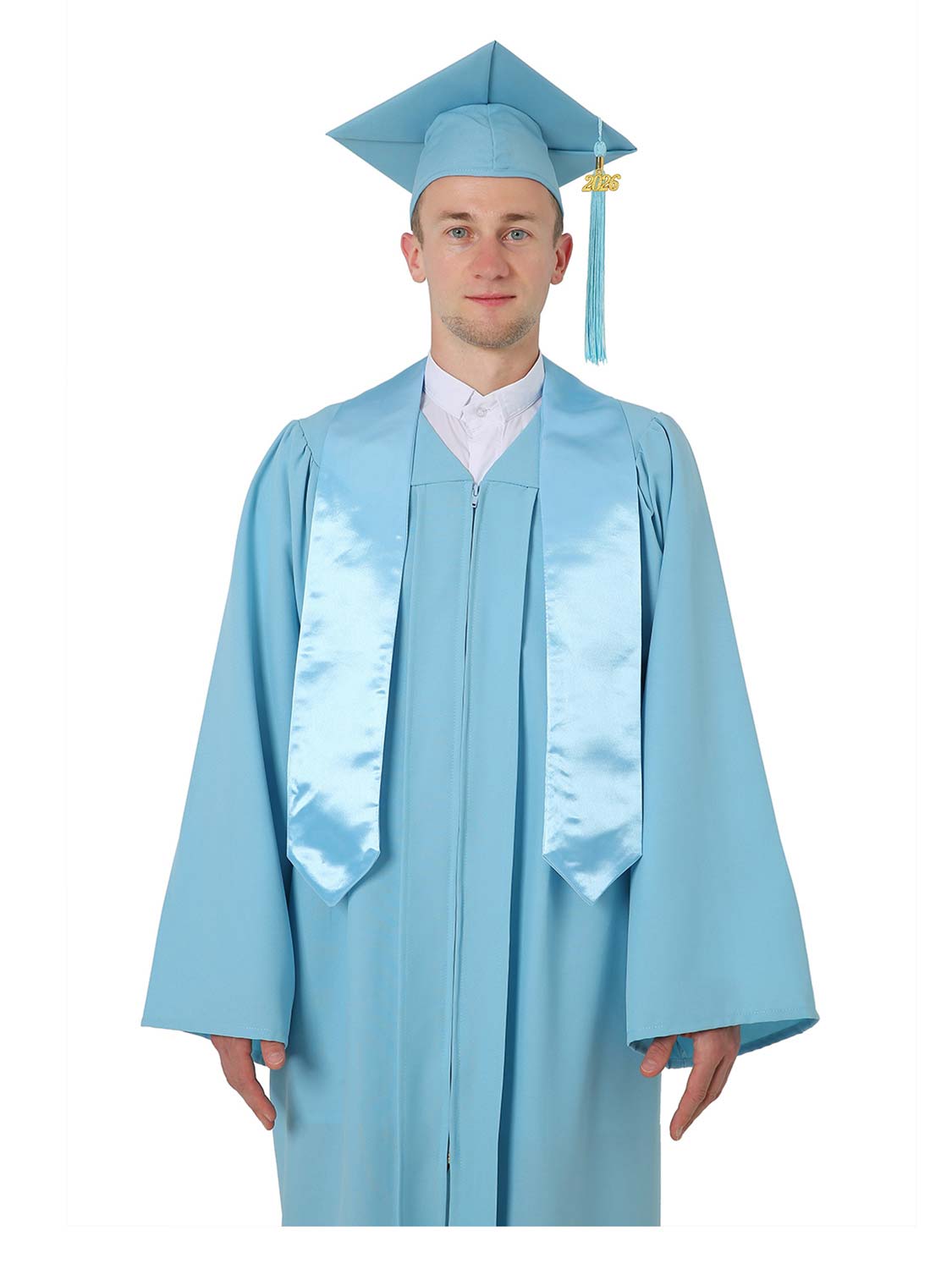 High School Cap, Gown and Stole Set with Diploma Cover, Certificate Paper, and Souvenirs - Multiple Colors Available