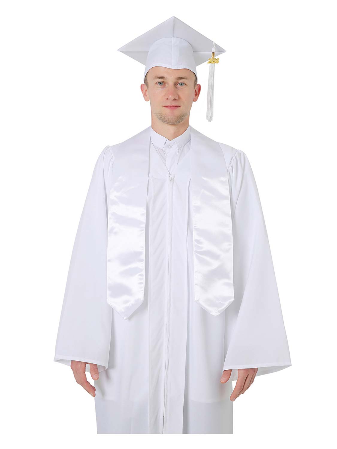 High School Cap, Gown and Stole Set with Diploma Cover, Certificate Paper, and Souvenirs - Multiple Colors Available