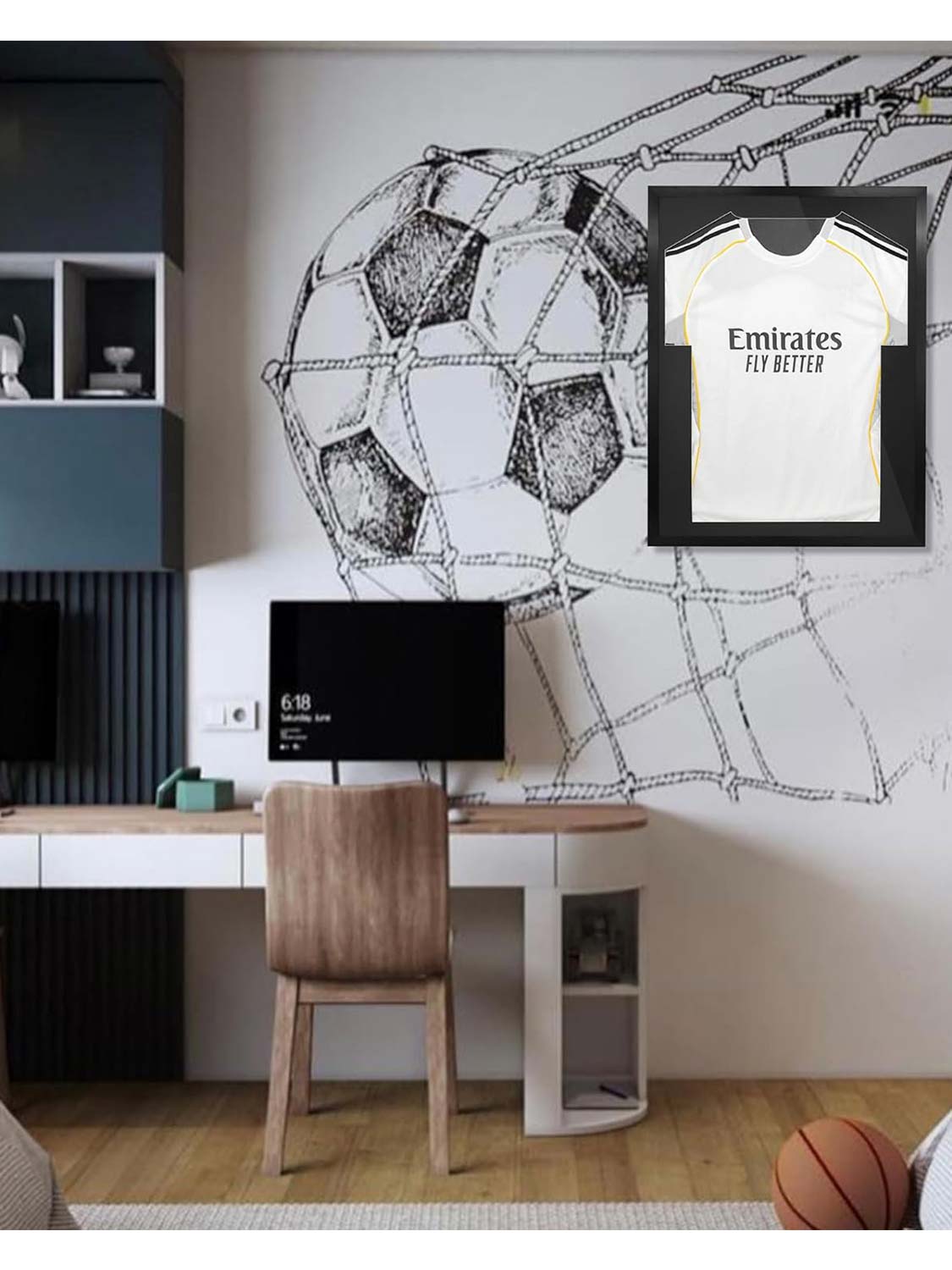 Aluminum Jersey Frame Display Case with Mat Hanger & Plexiglass - 2 Sizes Available