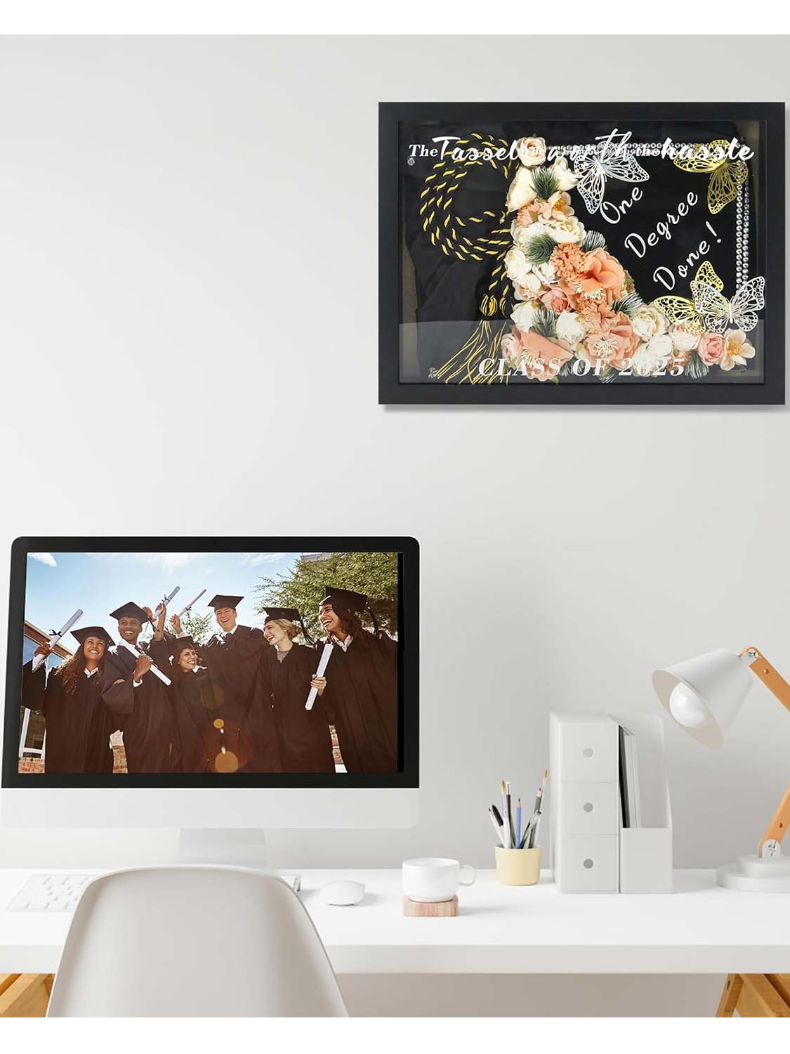 12.5*16.5 Class of 2025 Graduation Cap Shadow Box with Stick Pins