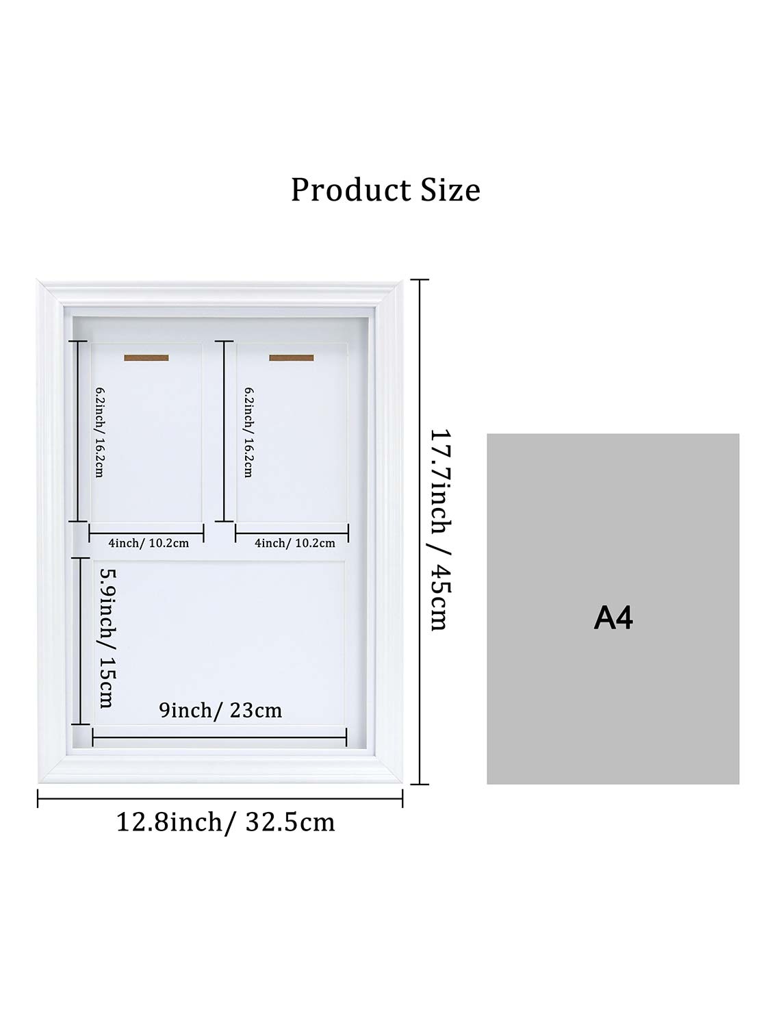 18*13 Wood Medal Display Case with Real Glass 3-in-1 mat holds race bib, medals and photos - 4 Colors Available