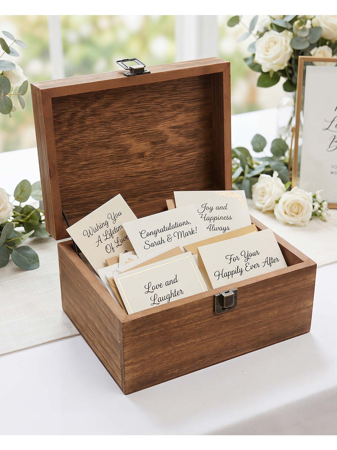 Wooden Storage Vintage Treasure Box with Velvet Base for Crafts and Photos - Various Colors and Sizes Available