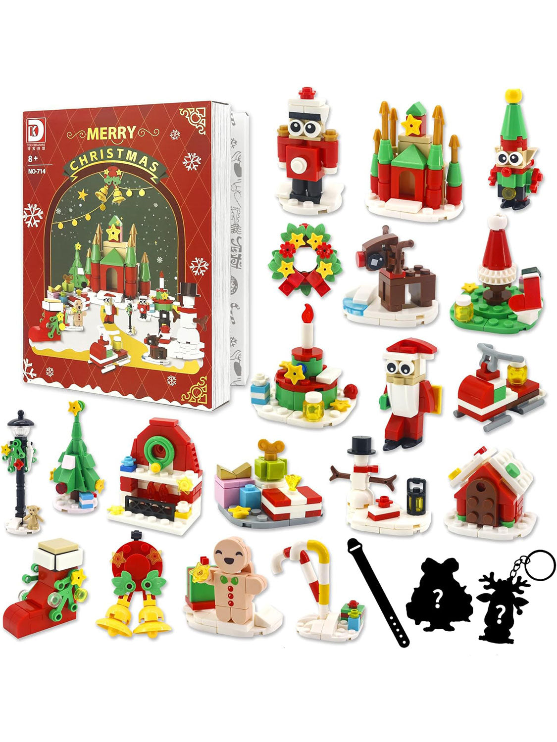 Christmas 24 Days Countdown Surprise Christmas Building Set Contains 24 Different Assemblable Building Blocks