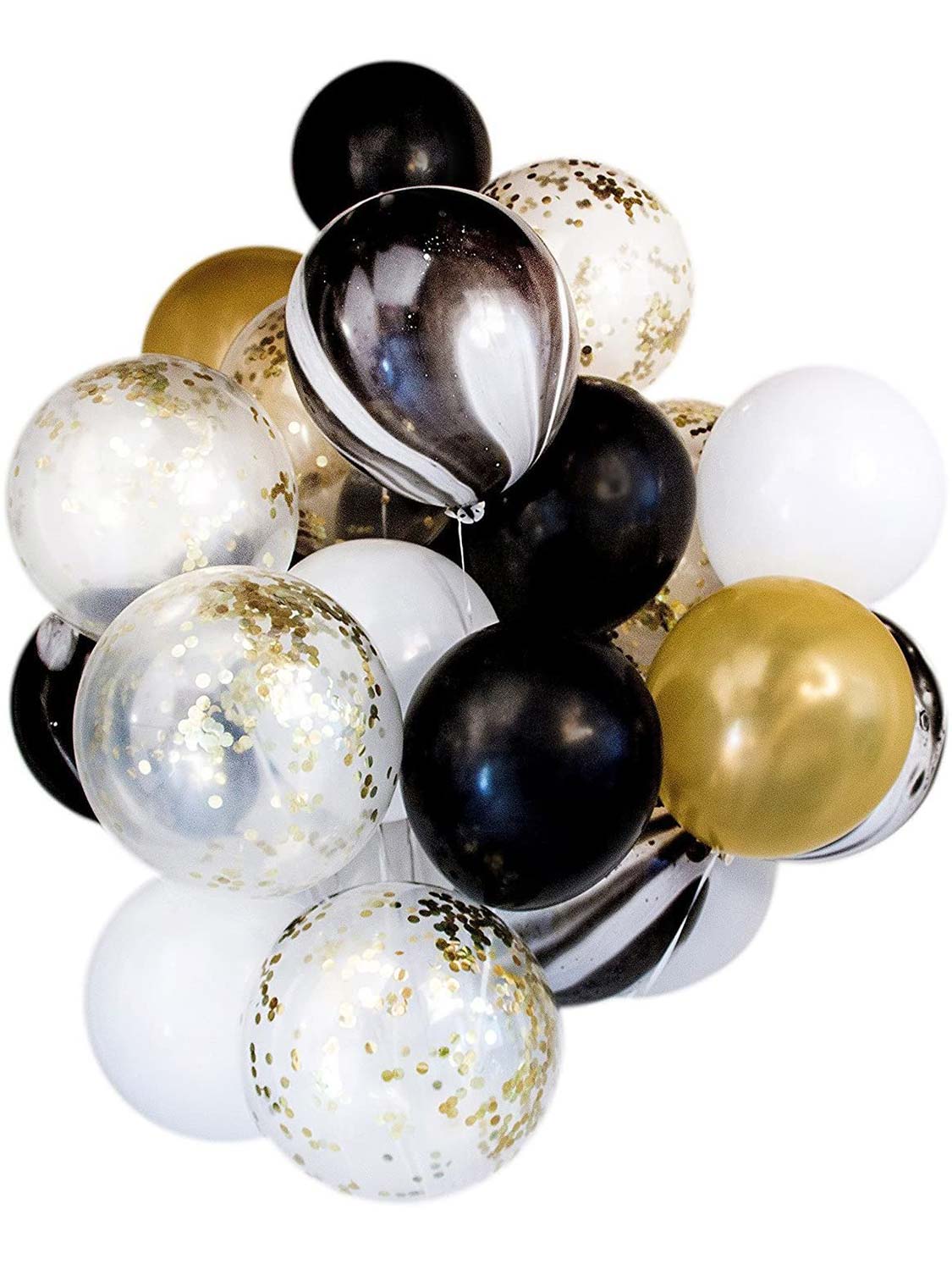 Latex Balloons with Gold & Silver Confetti Pack of 20 for Party Decoration