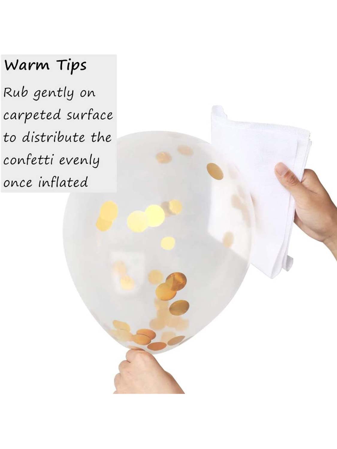 Latex Balloons with Gold & Silver Confetti Pack of 20 for Party Decoration