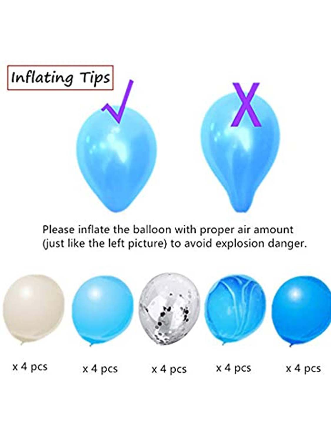 Latex Balloons with Gold & Silver Confetti Pack of 20 for Party Decoration