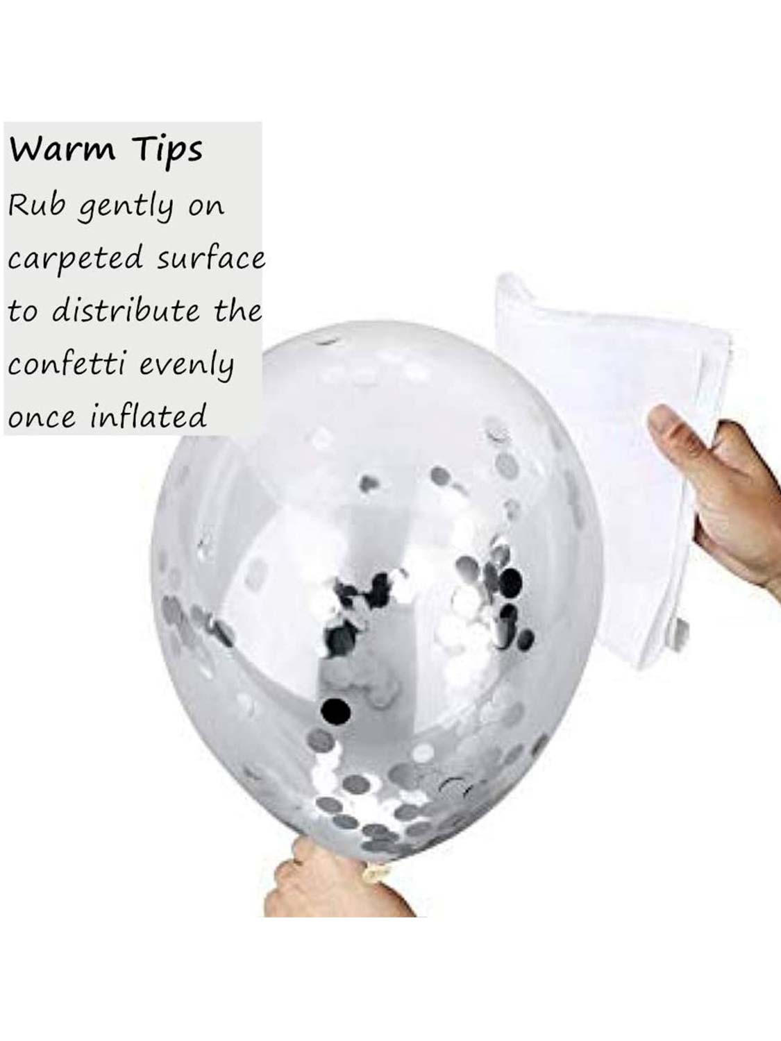 Latex Balloons with Gold & Silver Confetti Pack of 20 for Party Decoration