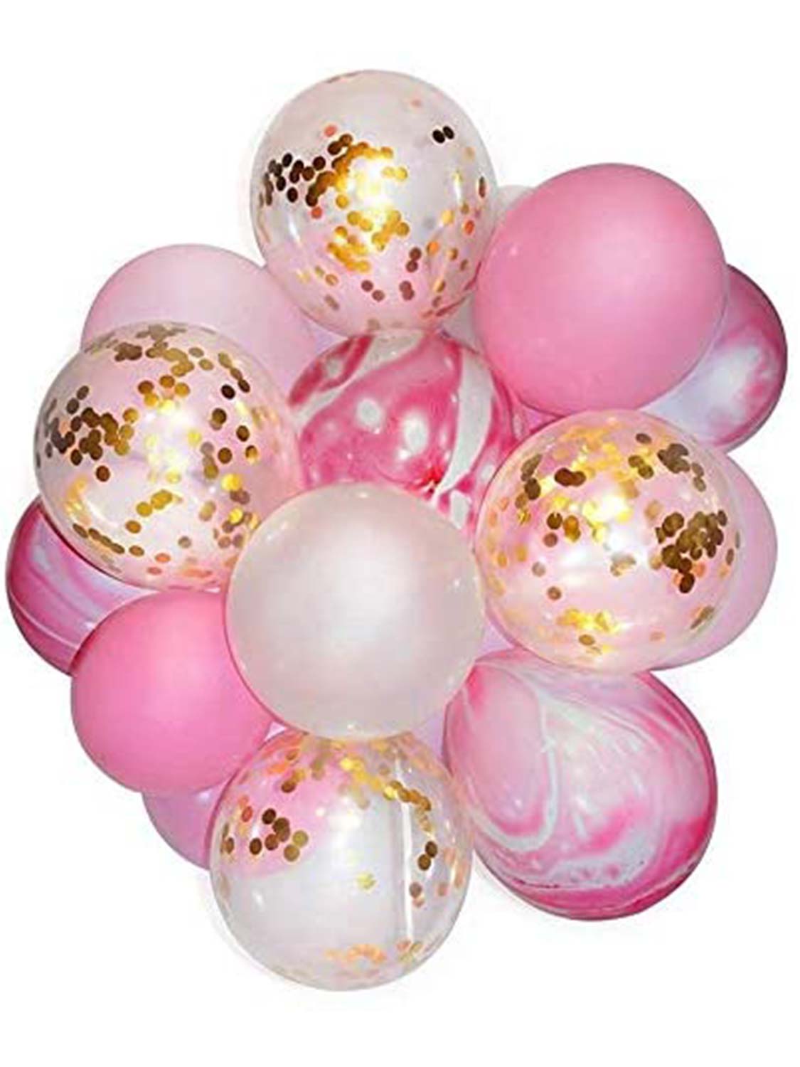 Latex Balloons with Gold & Silver Confetti Pack of 20 for Party Decoration