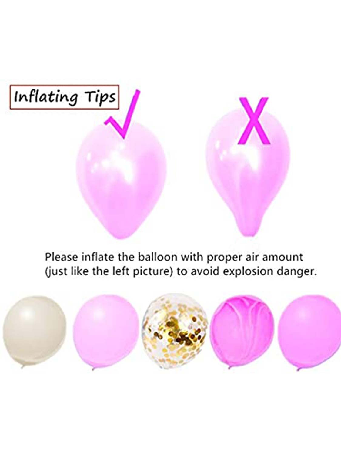 Latex Balloons with Gold & Silver Confetti Pack of 20 for Party Decoration