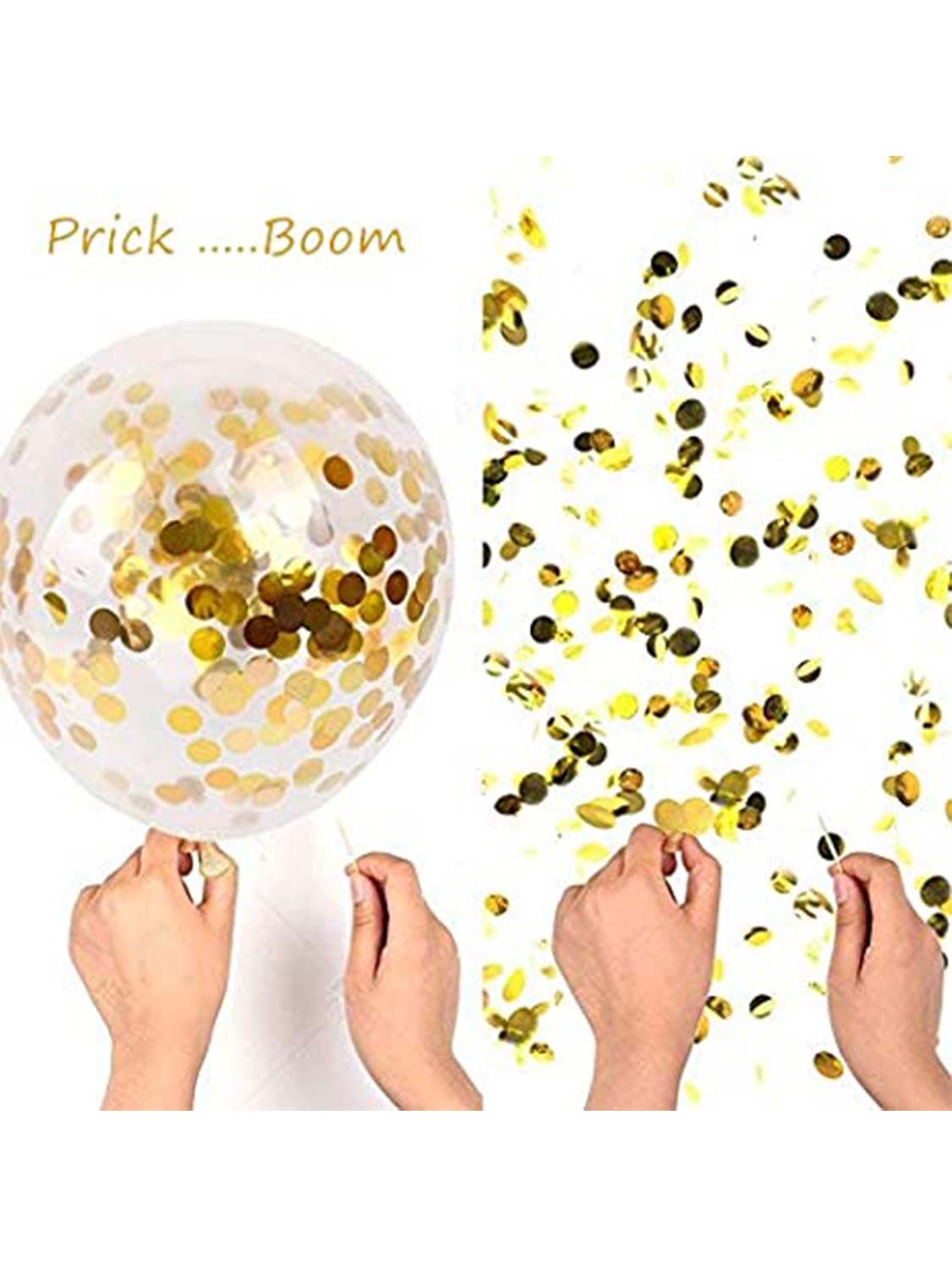 Latex Balloons with Gold & Silver Confetti Pack of 20 for Party Decoration