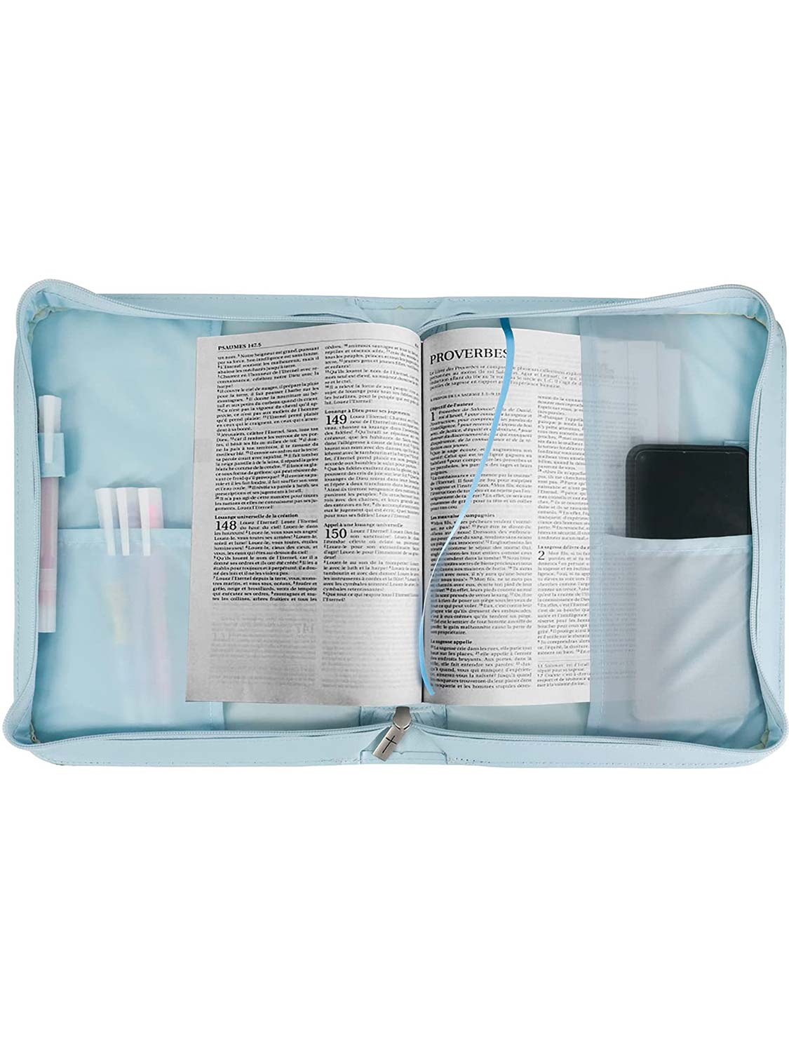 Floral PU Leather Durable Zipper Bible Carrying Bag