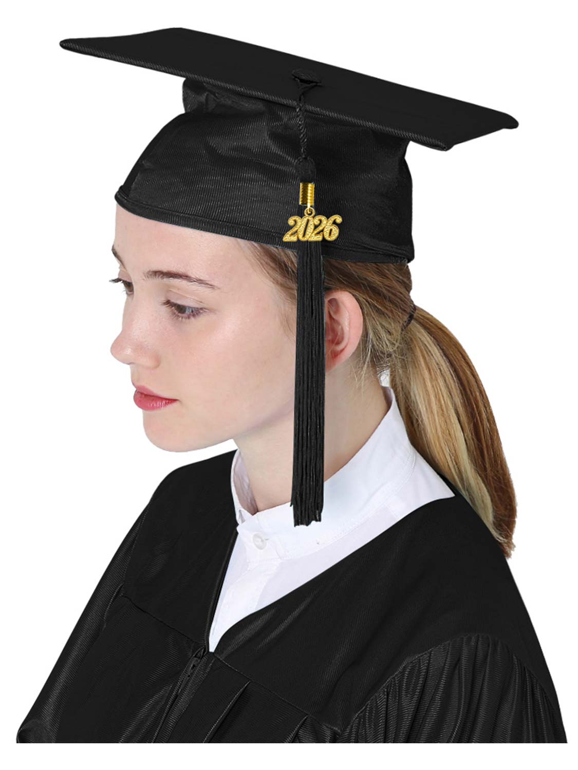 Shiny Graduation Cap and Tassel - 12 Colors Available