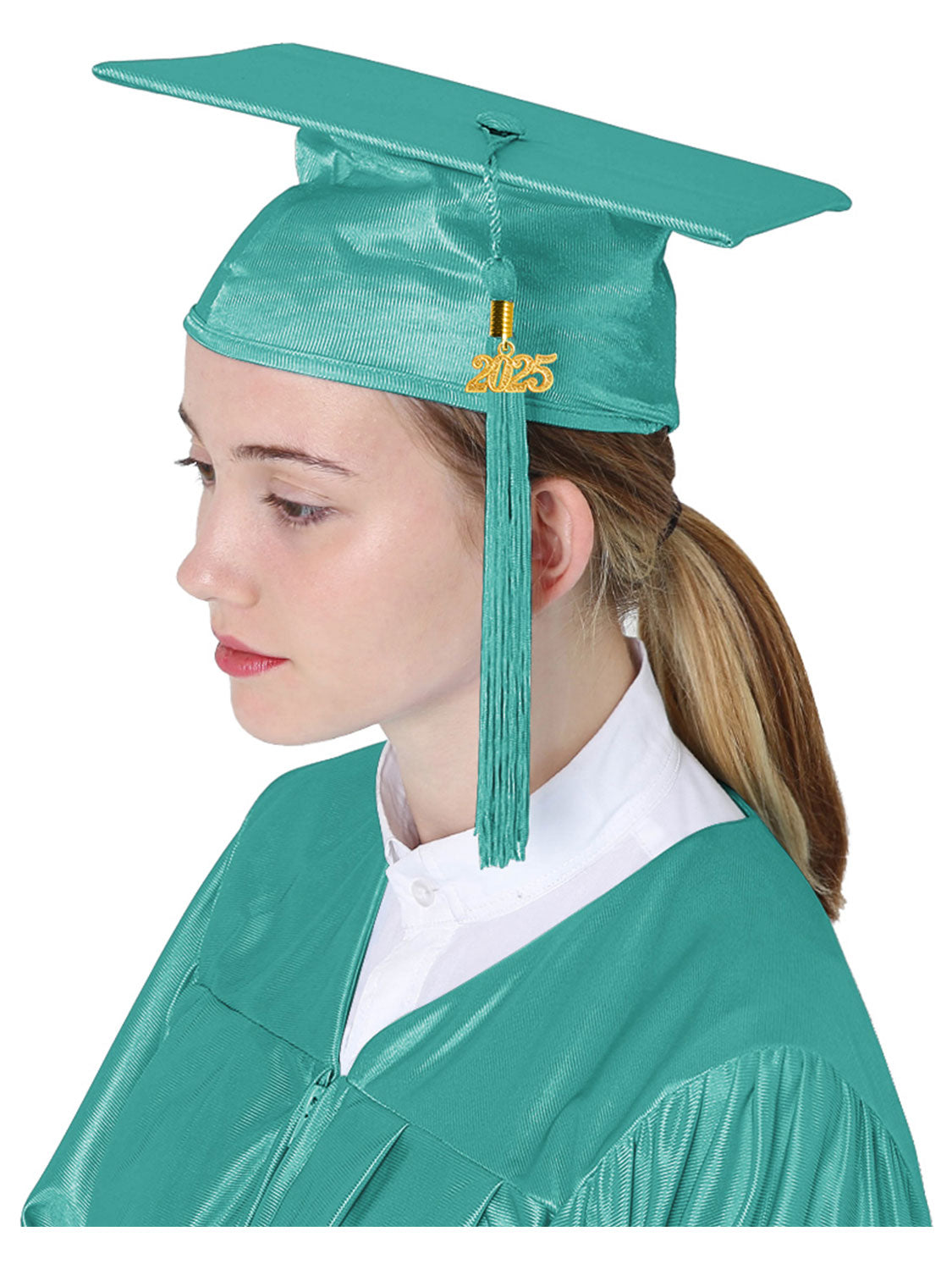 Shiny Graduation Cap and Tassel - 12 Colors Available