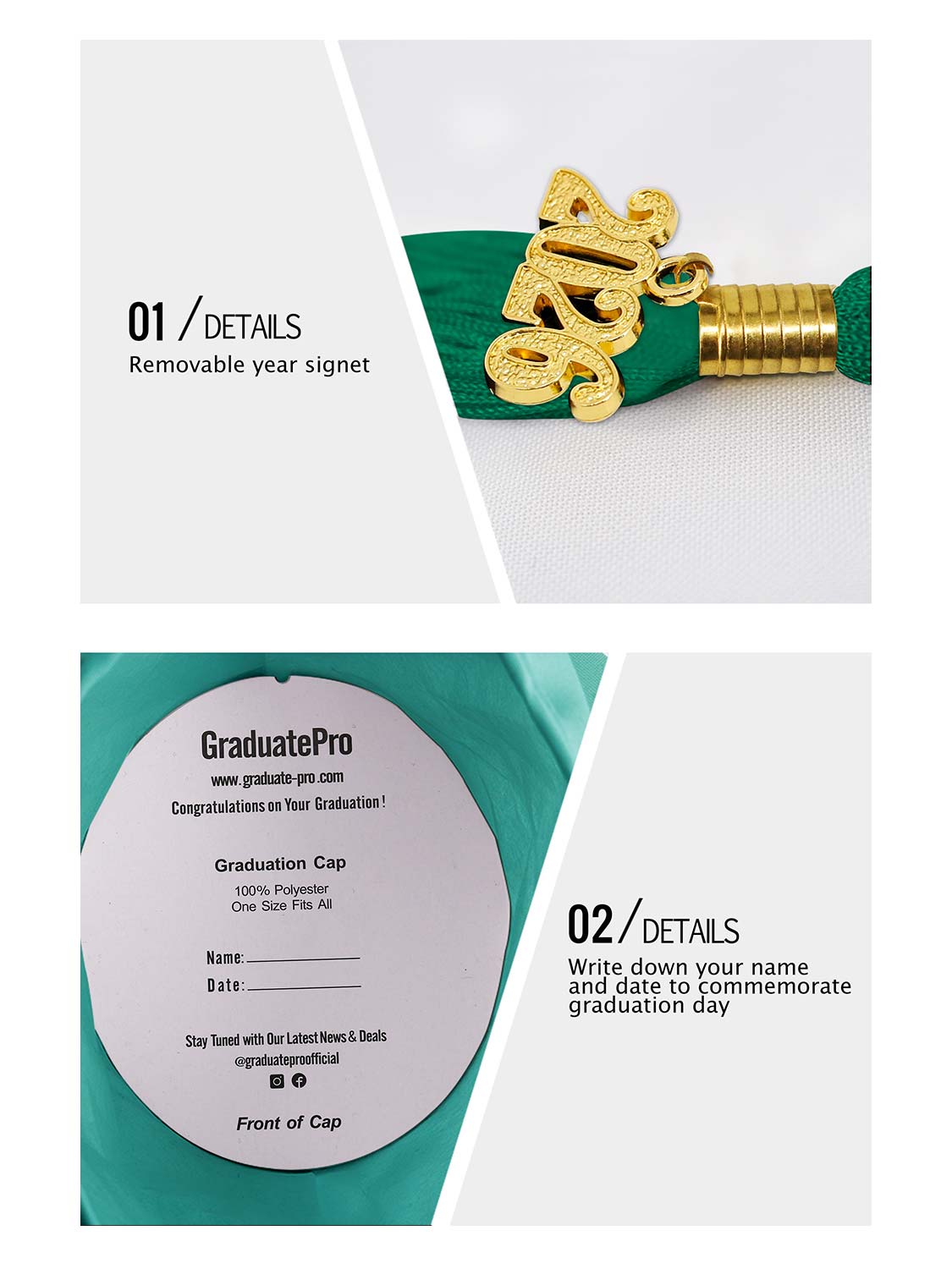 Shiny Graduation Cap and Tassel - 12 Colors Available