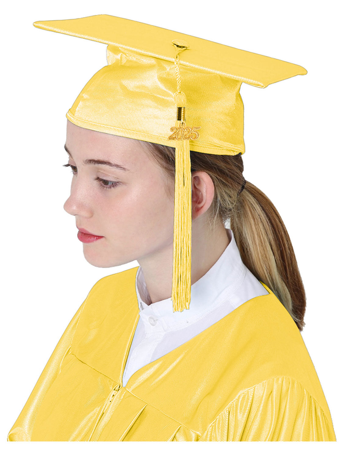 Shiny Graduation Cap and Tassel - 12 Colors Available