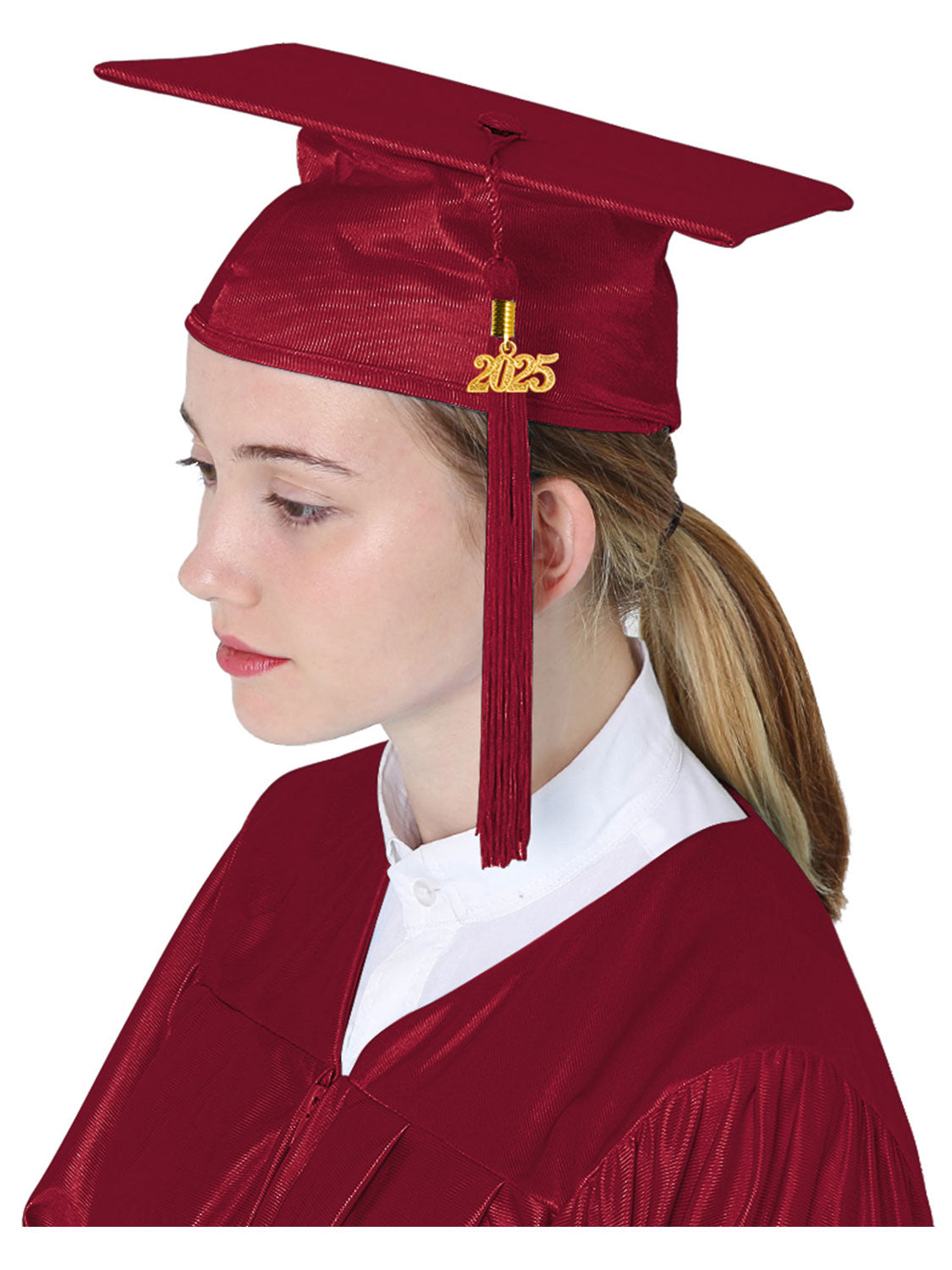 Shiny Graduation Cap and Tassel - 12 Colors Available