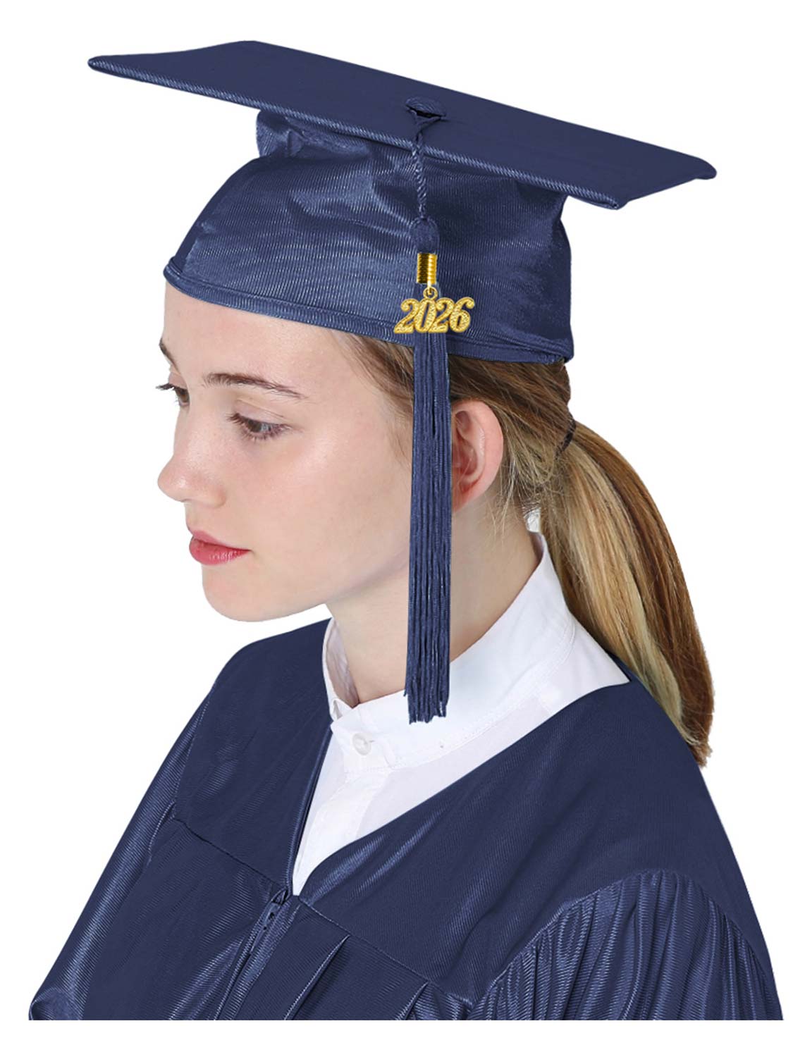 Shiny Graduation Cap and Tassel - 12 Colors Available