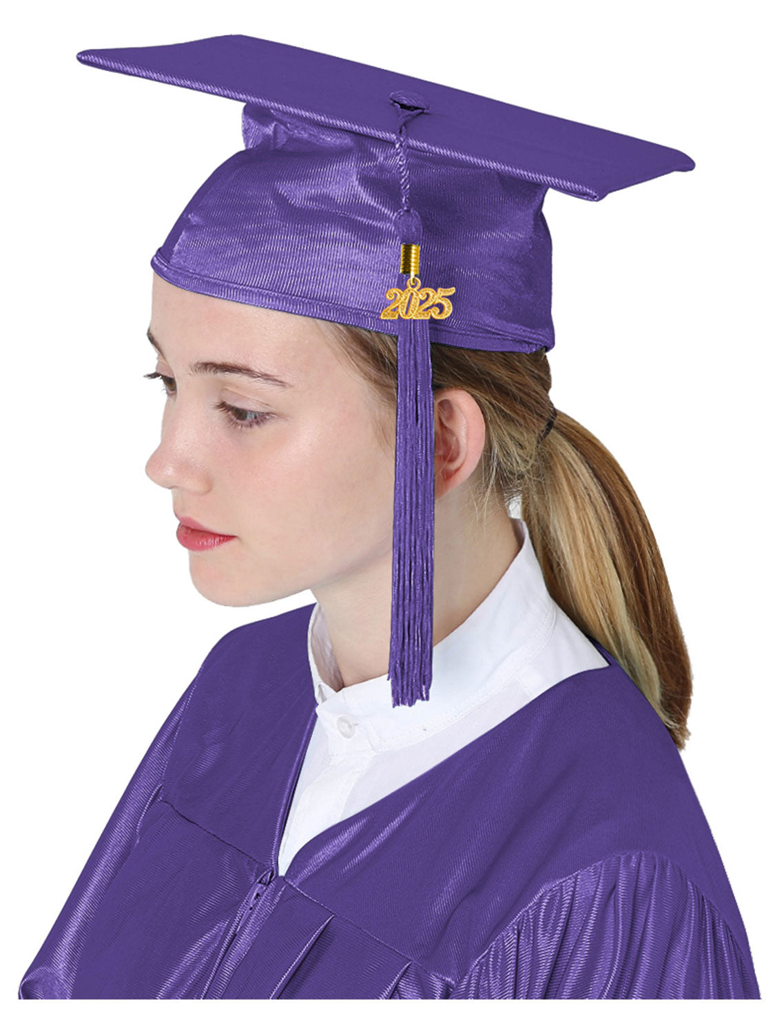 Shiny Graduation Cap and Tassel - 12 Colors Available