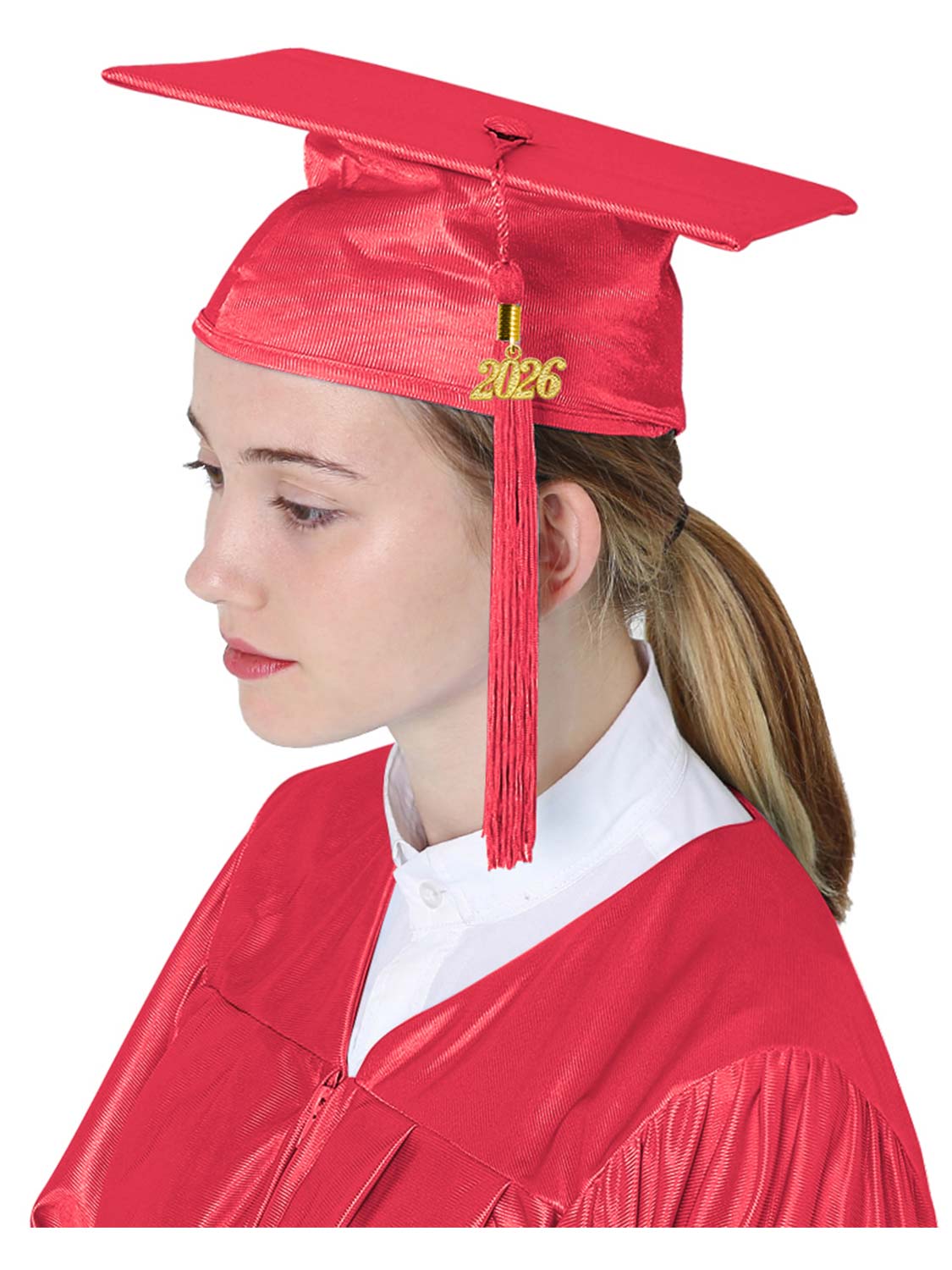 Shiny Graduation Cap and Tassel - 12 Colors Available