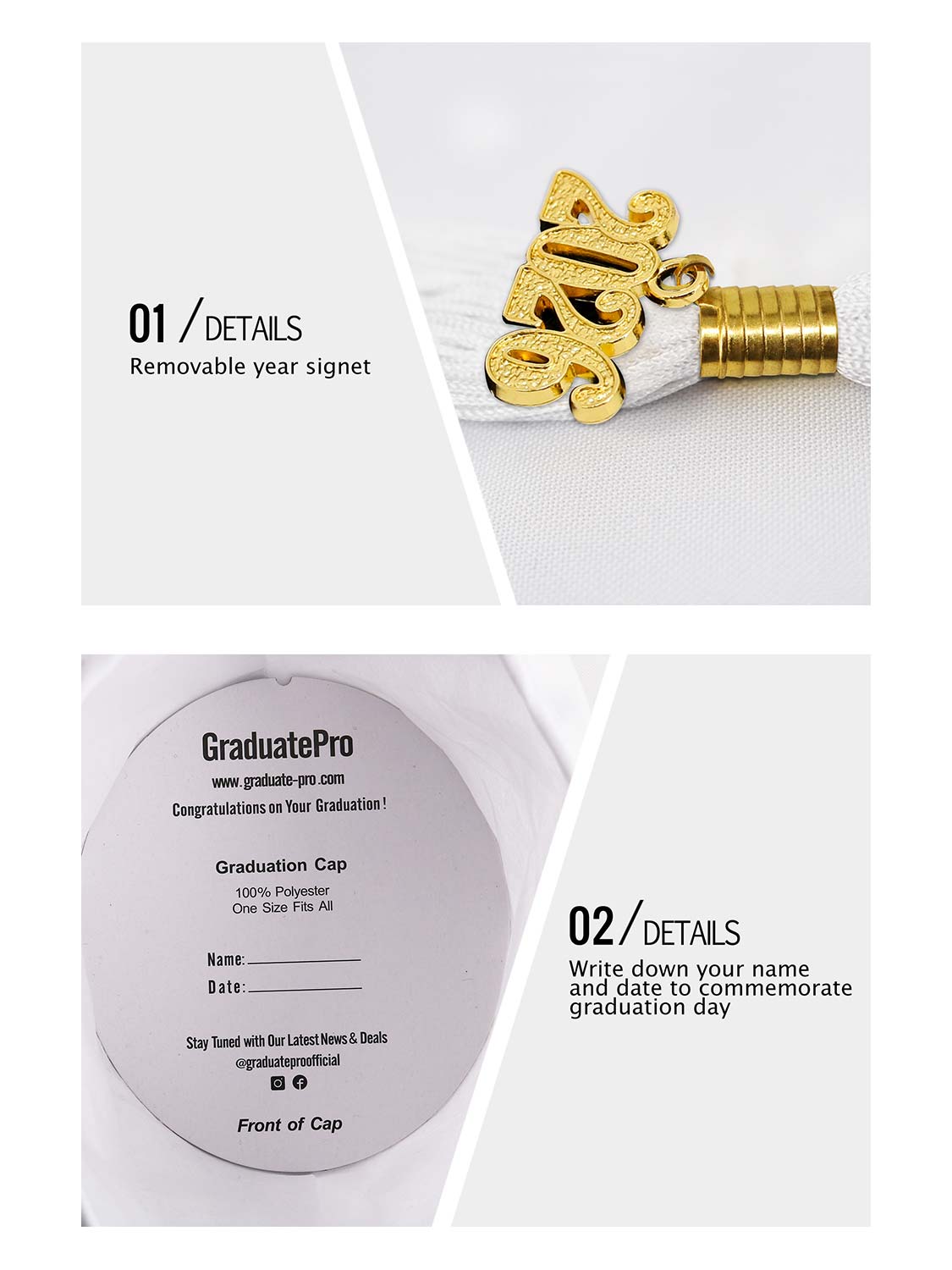 Shiny Graduation Cap and Tassel - 12 Colors Available