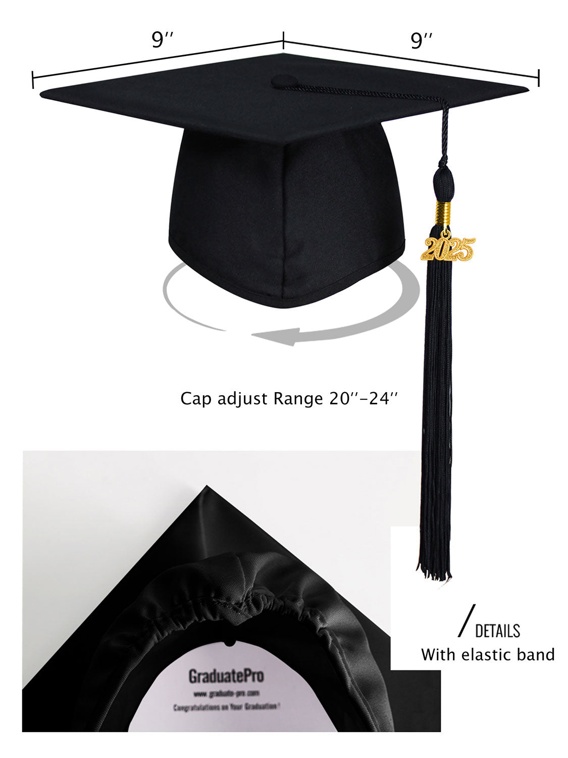 Deluxe Bachelors Graduation Gown, Cap and Hood Set