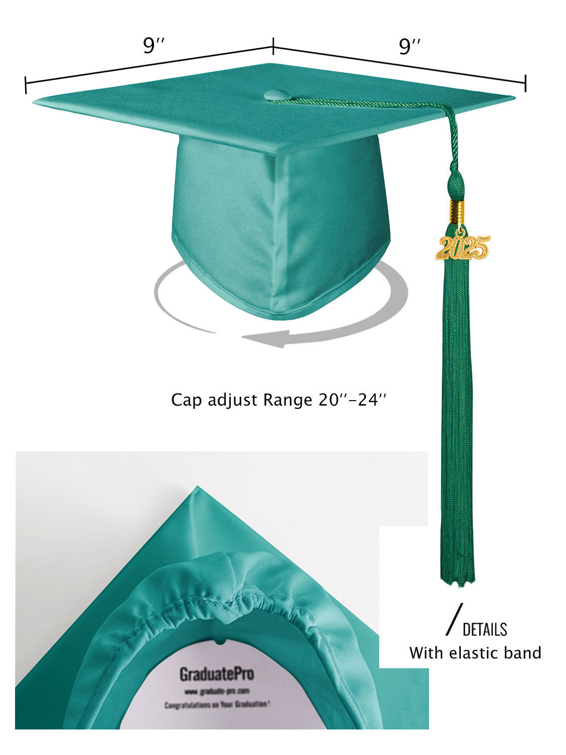 Matte Graduation Cap and Tassel - 12 Colors Available