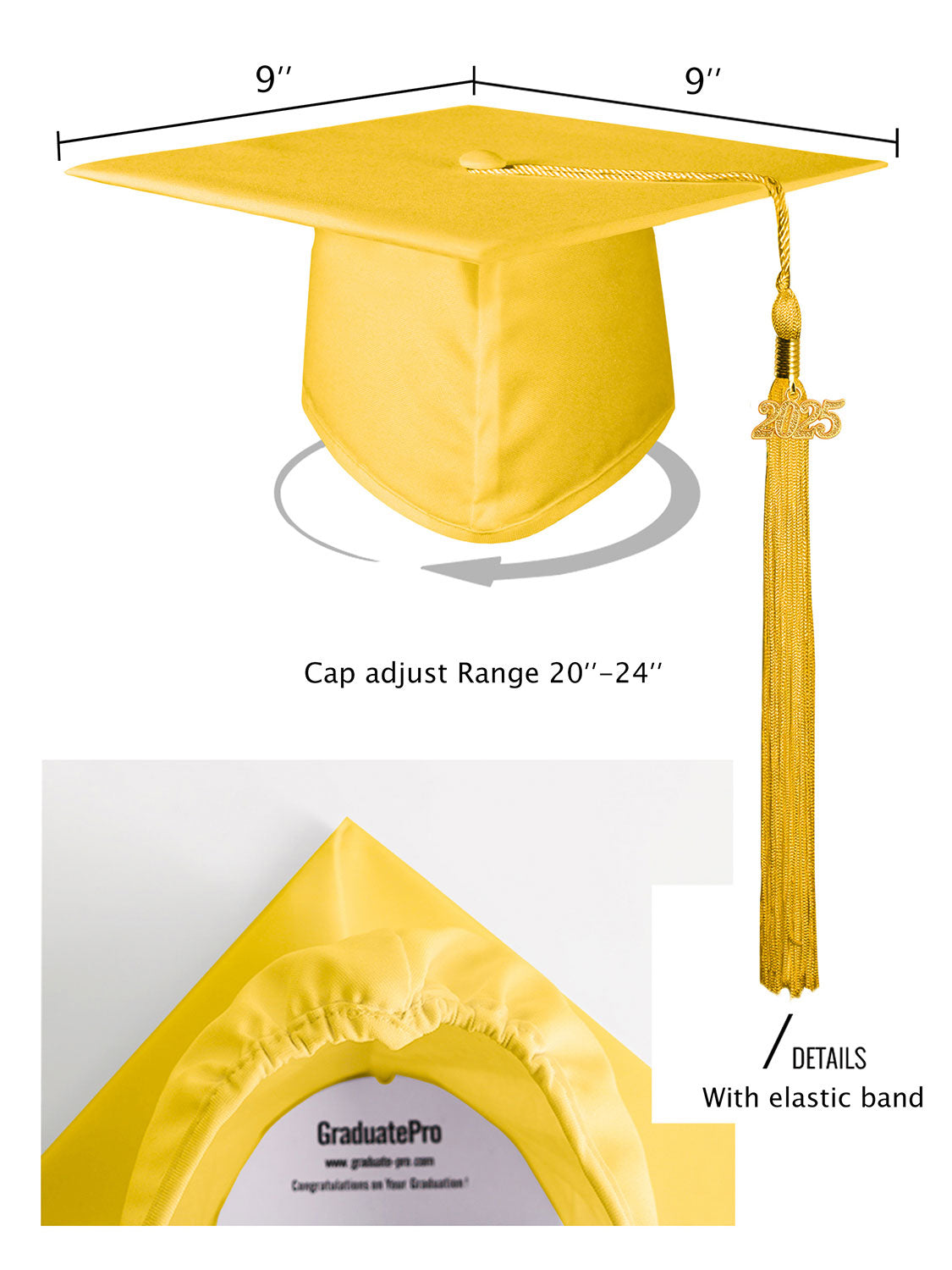 Matte Graduation Cap and Tassel - 12 Colors Available