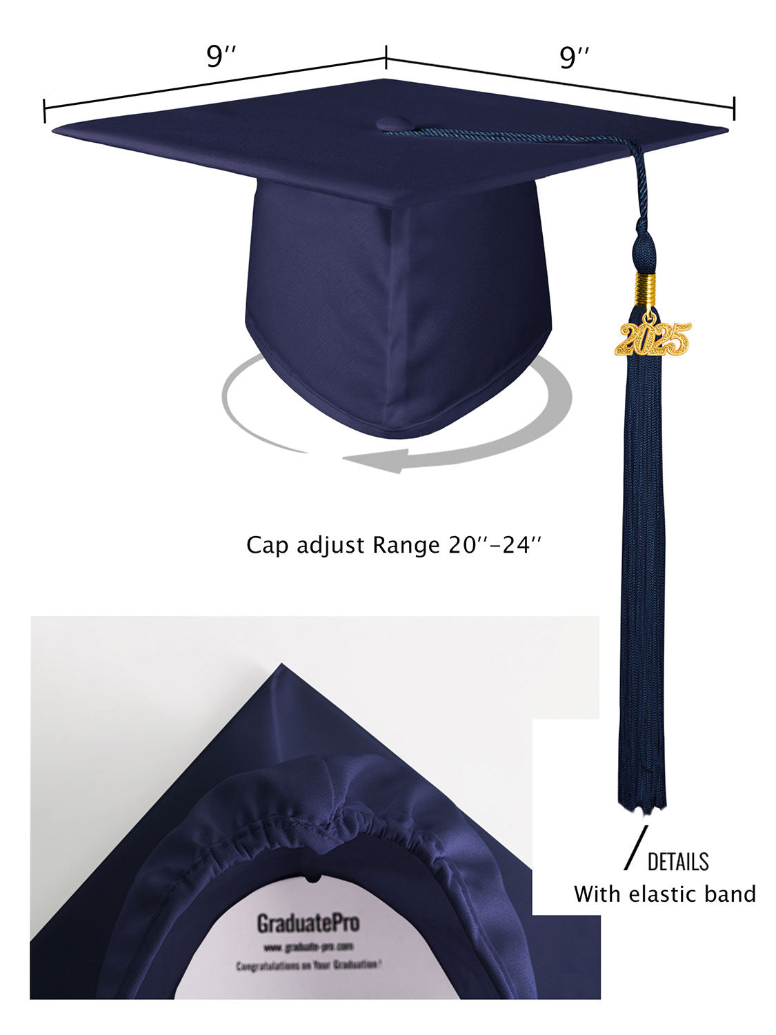 Matte Graduation Cap and Tassel - 12 Colors Available