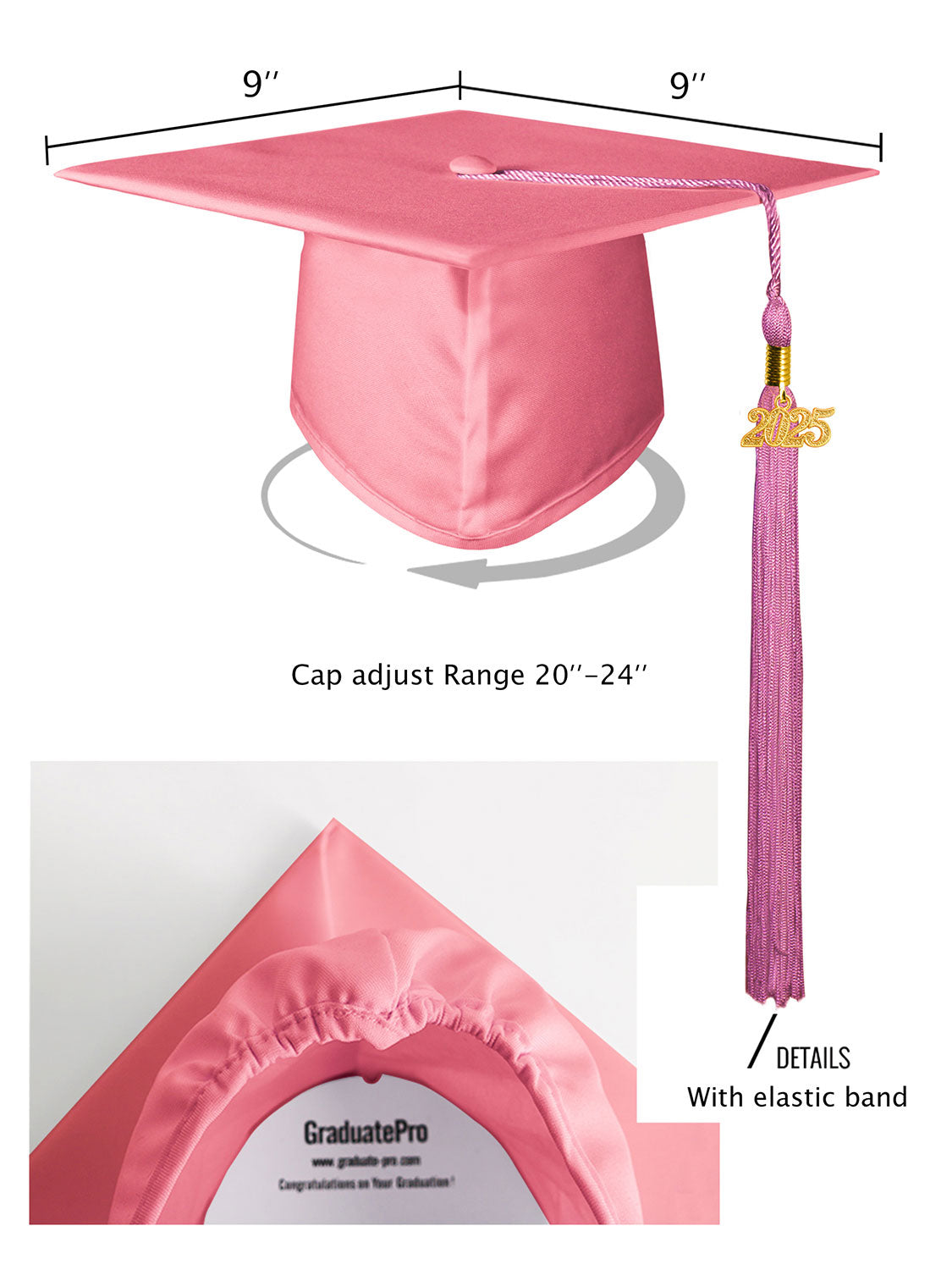 Matte Graduation Cap and Tassel - 12 Colors Available