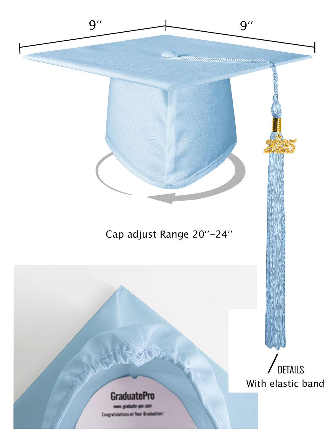 Matte Graduation Cap and Tassel - 12 Colors Available