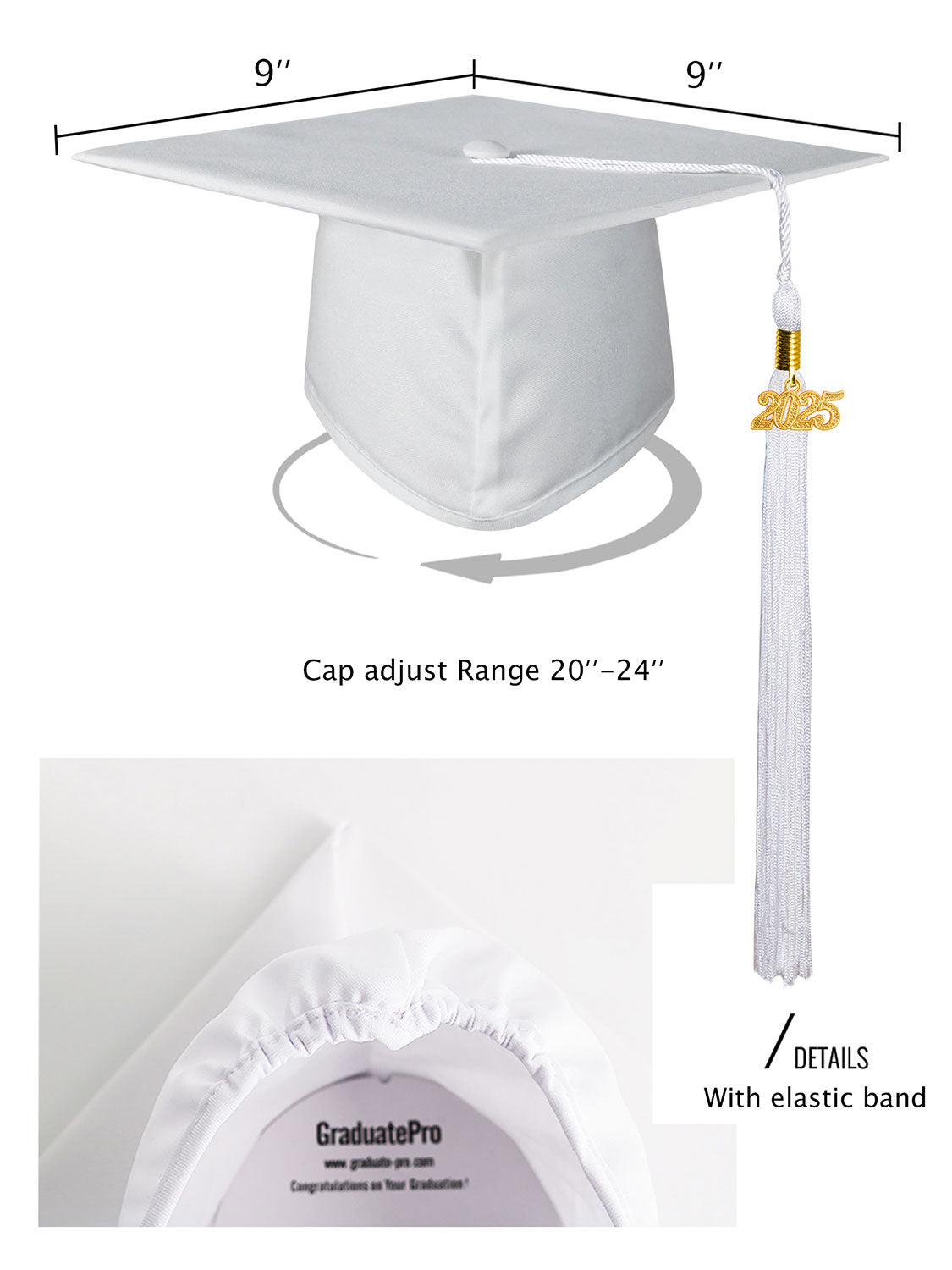 Matte Graduation Cap and Tassel - 12 Colors Available