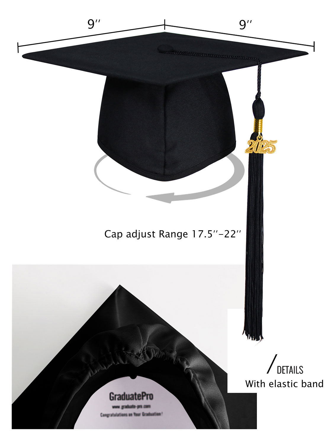 Matte Kindergarten Cap and Tassel - 12 Colors Available