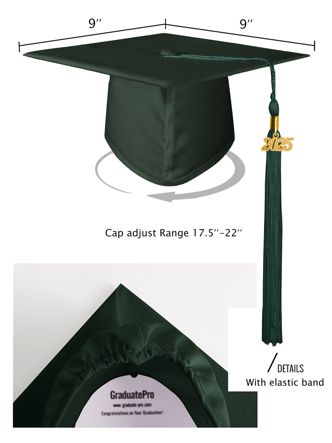 Matte Kindergarten Cap and Tassel - 12 Colors Available