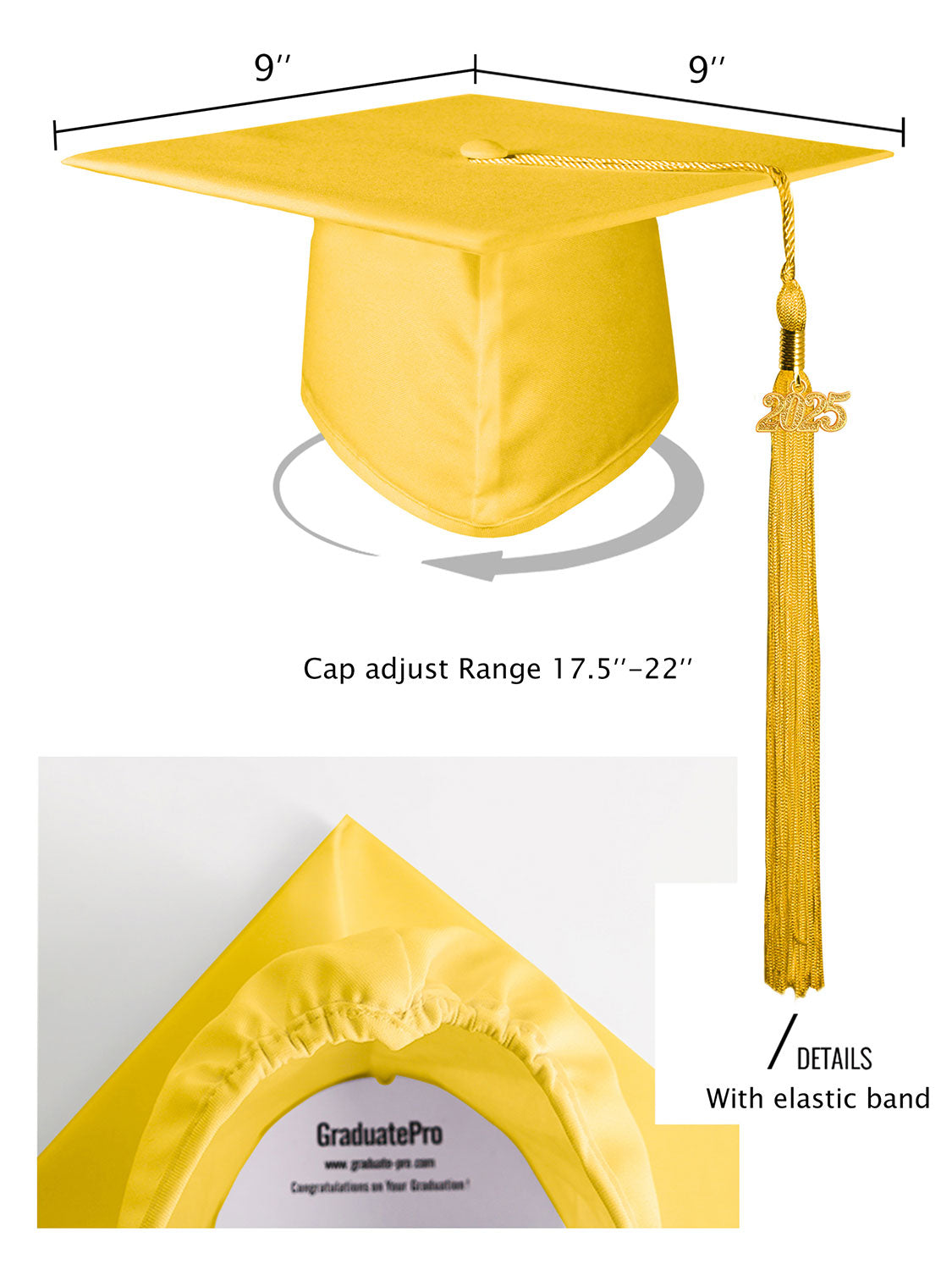 Matte Kindergarten Cap and Tassel - 12 Colors Available