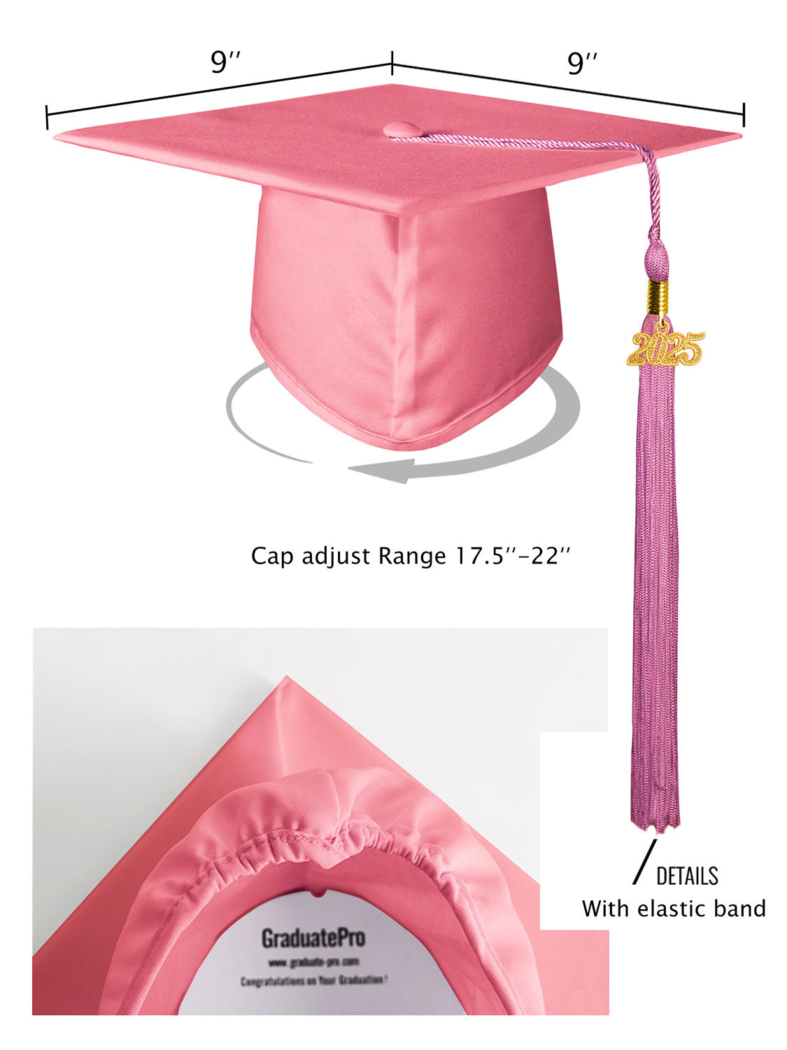 Matte Kindergarten Cap and Tassel - 12 Colors Available