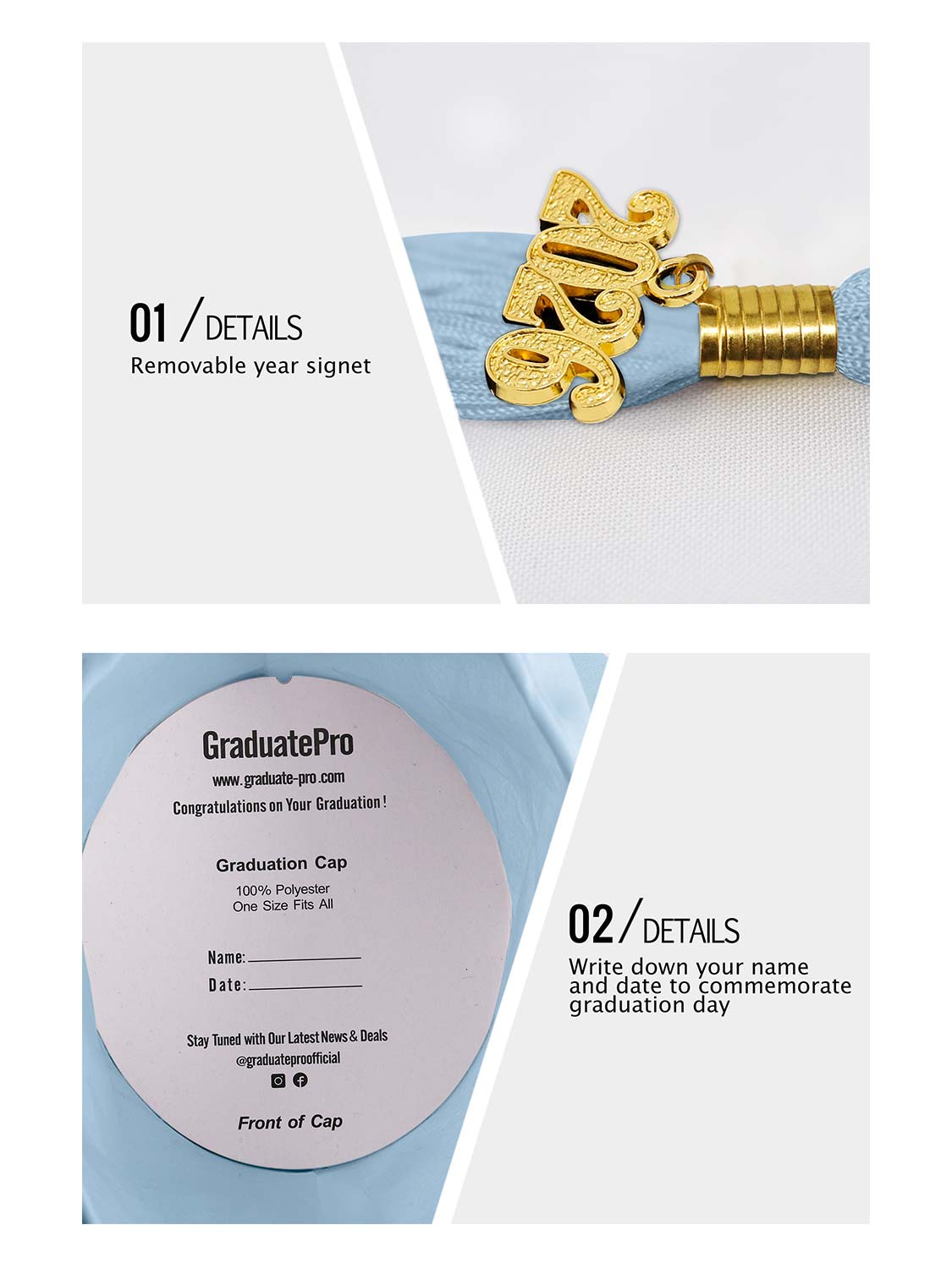 Matte Kindergarten Cap and Tassel - 12 Colors Available