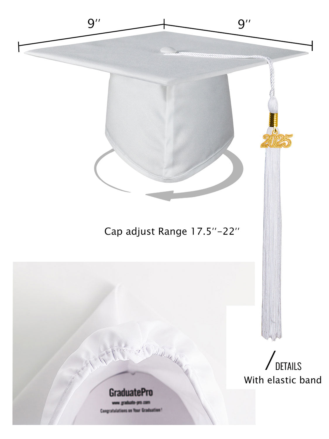 Matte Kindergarten Cap and Tassel - 12 Colors Available