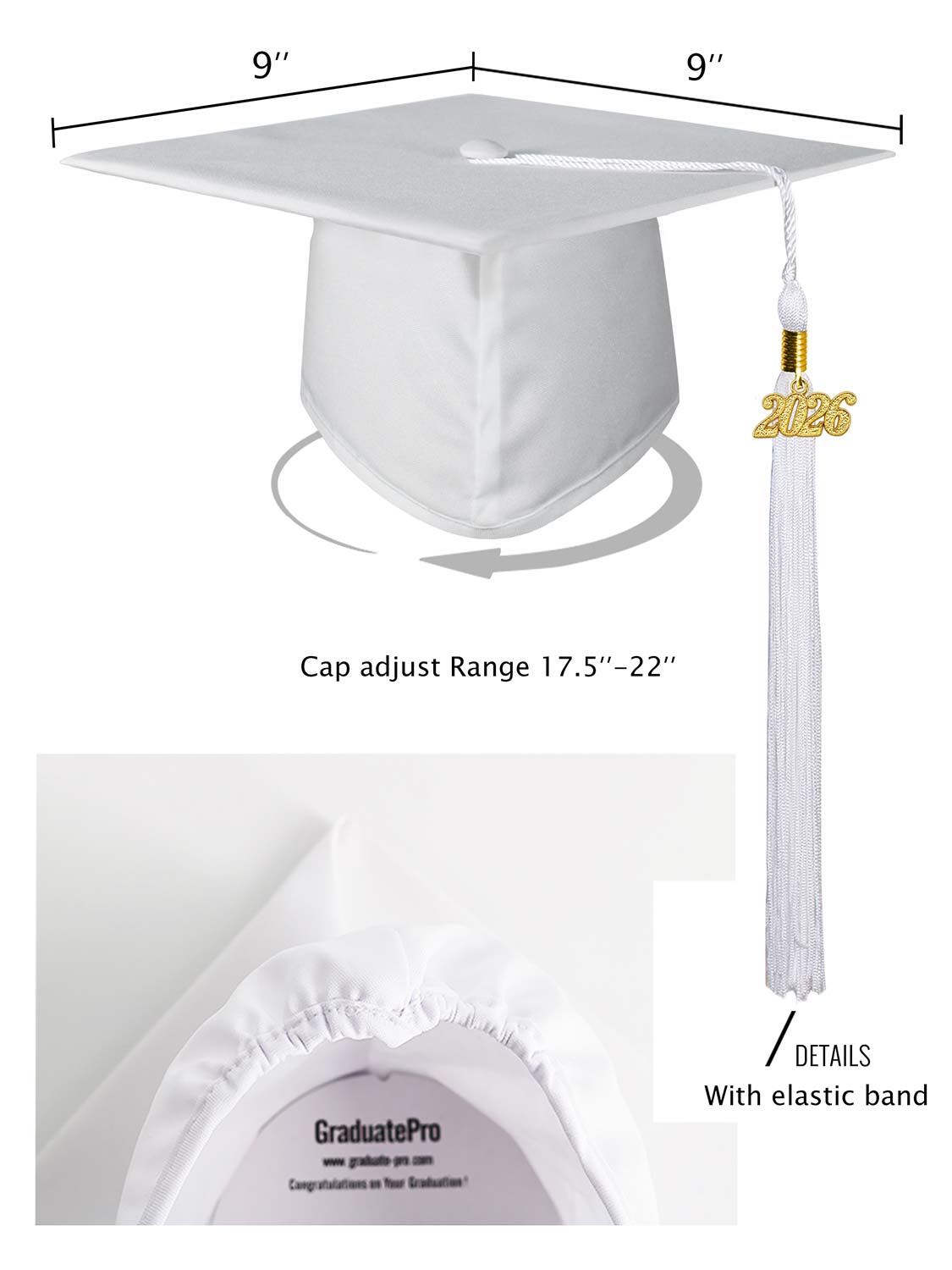 Matte Kindergarten Cap and Tassel - 12 Colors Available