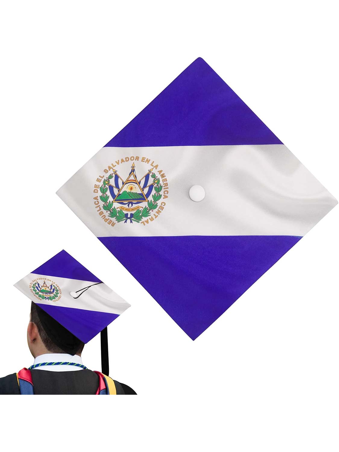 Unisex Adult Matte Graduation Flag Print Grad Cap - 3 Styles Available