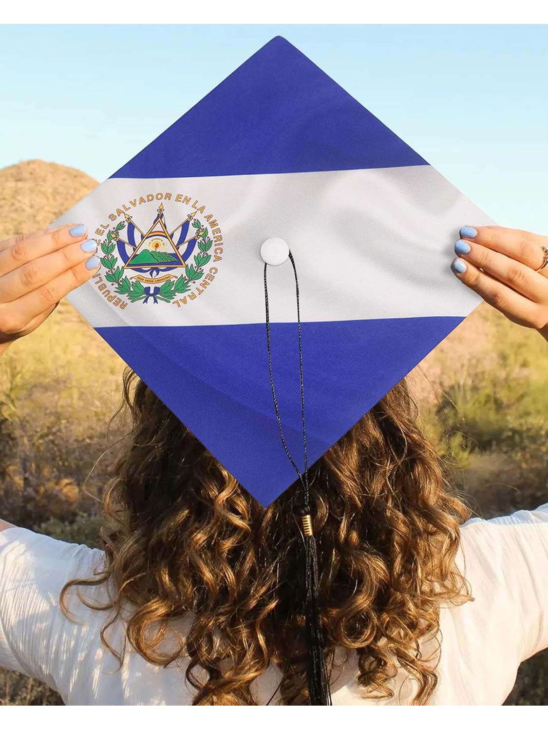 Unisex Adult Matte Graduation Flag Print Grad Cap - 3 Styles Available