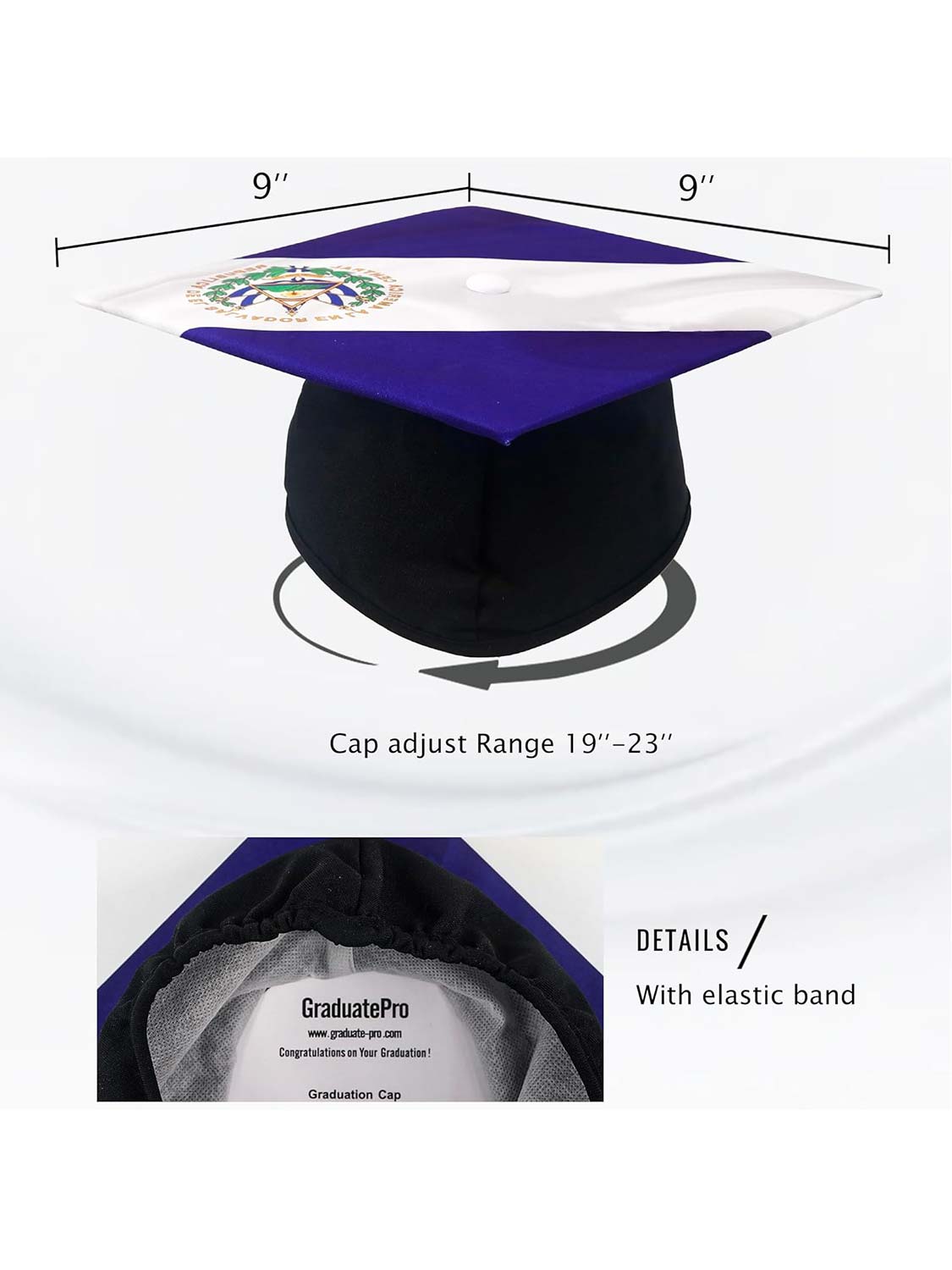 Unisex Adult Matte Graduation Flag Print Grad Cap - 3 Styles Available